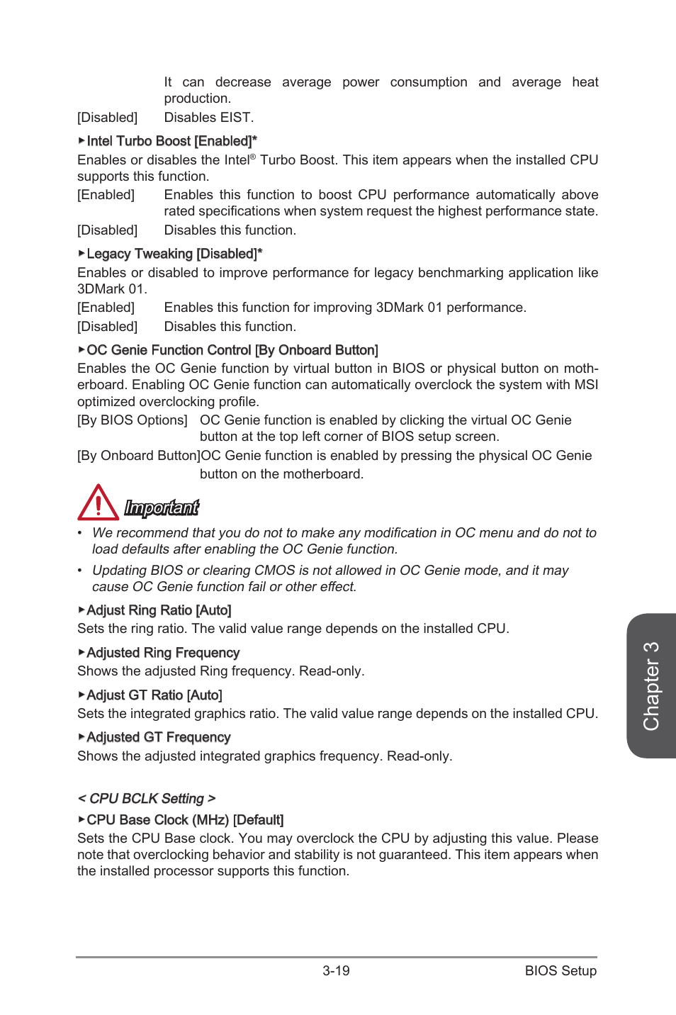 Chapter 3, Important | MSI H97 GAMING 3 Manual User Manual | Page 77 / 112