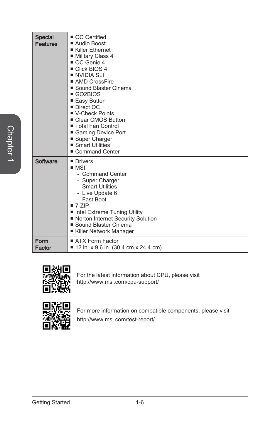 Chapter 1 | MSI Z97-GD65 GAMING Manual User Manual | Page 20 / 116