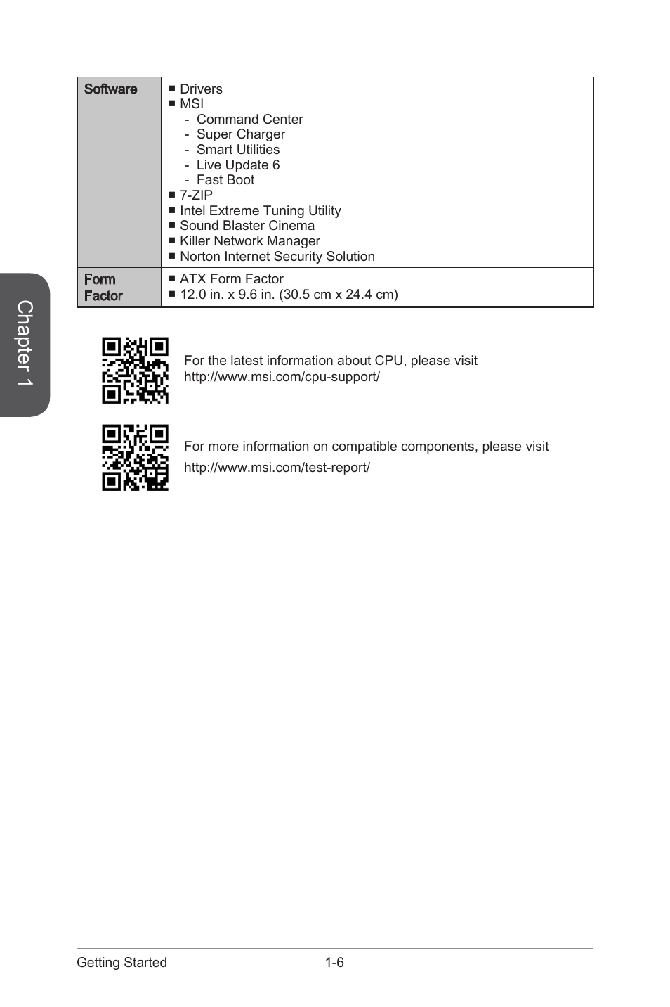 Chapter 1 | MSI Z97-G45 GAMING User Manual | Page 20 / 106