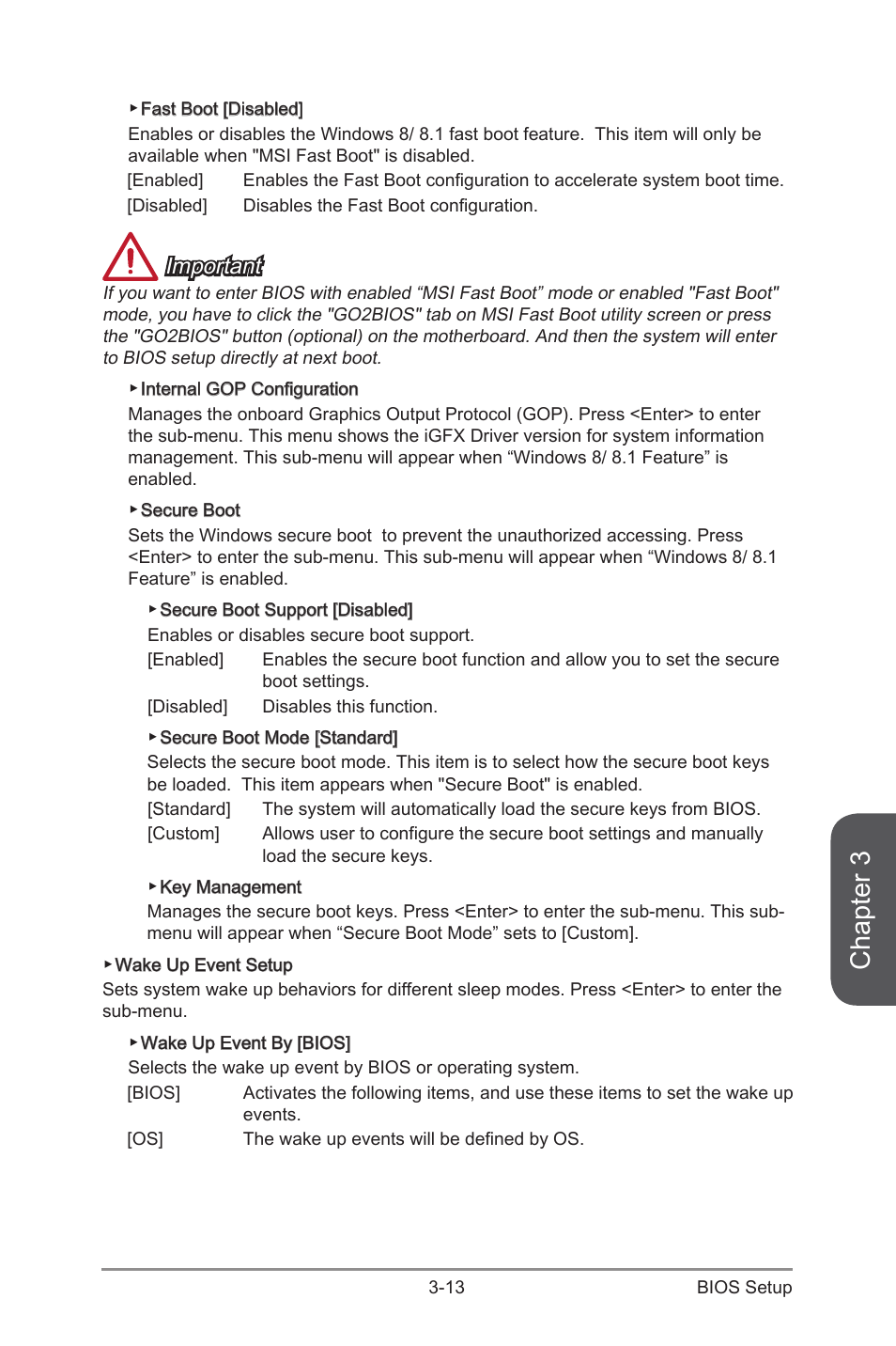 Chapter 3, Important | MSI Z97-G45 GAMING User Manual | Page 71 / 106