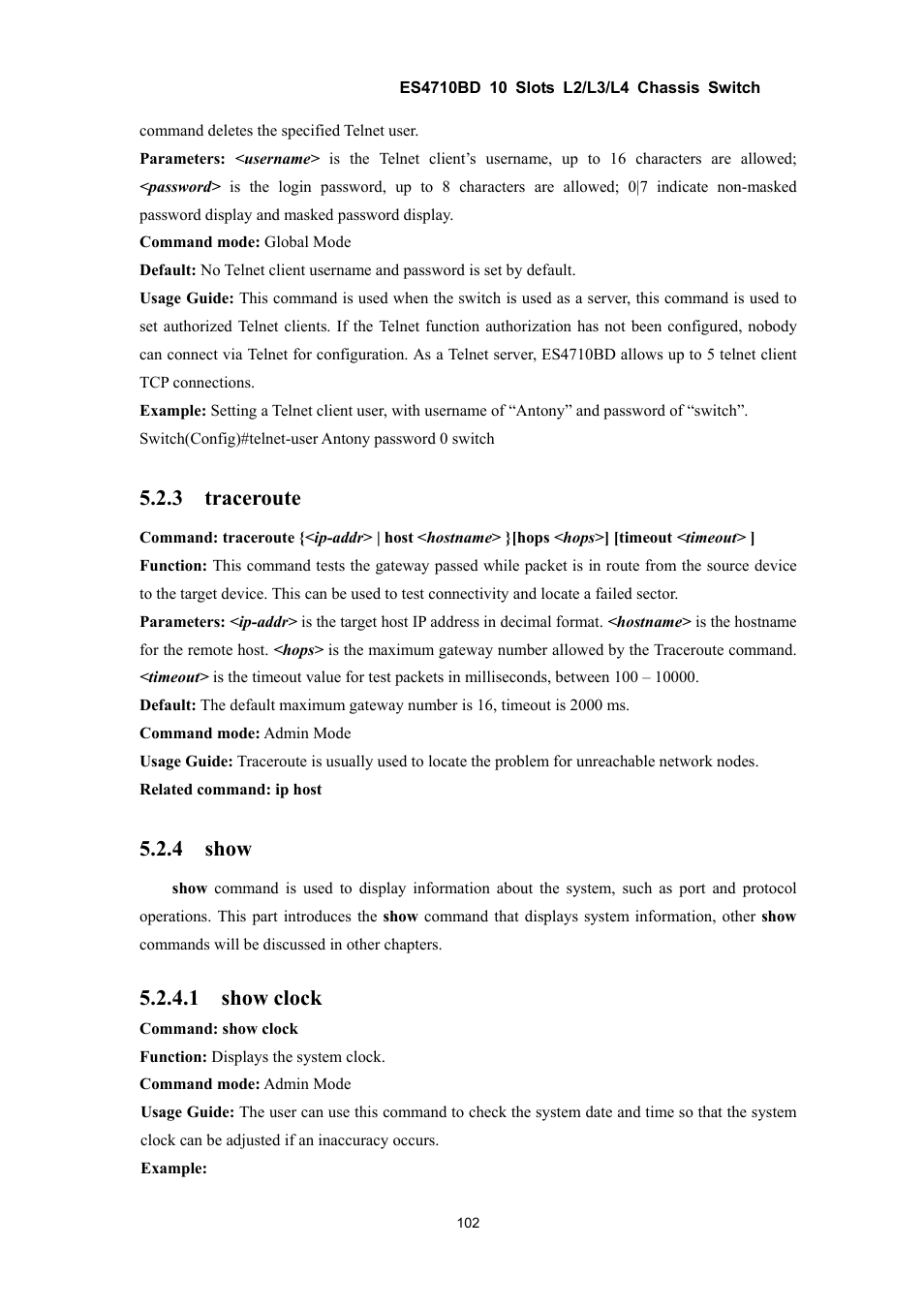 3 traceroute, 4 show, 1 show clock | Accton Technology ES4710BD User Manual | Page 103 / 547