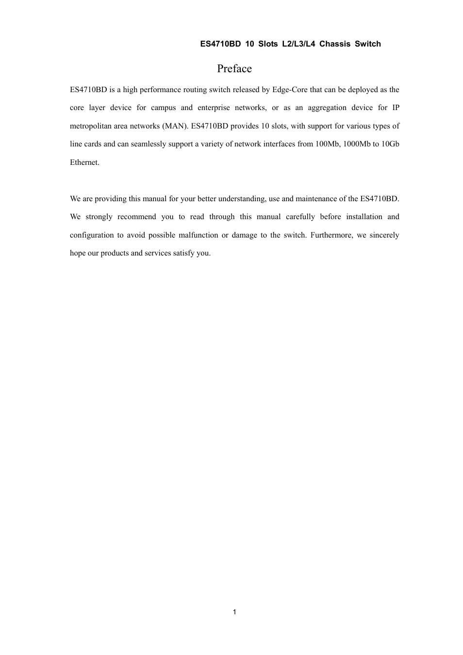 Preface | Accton Technology ES4710BD User Manual | Page 2 / 547