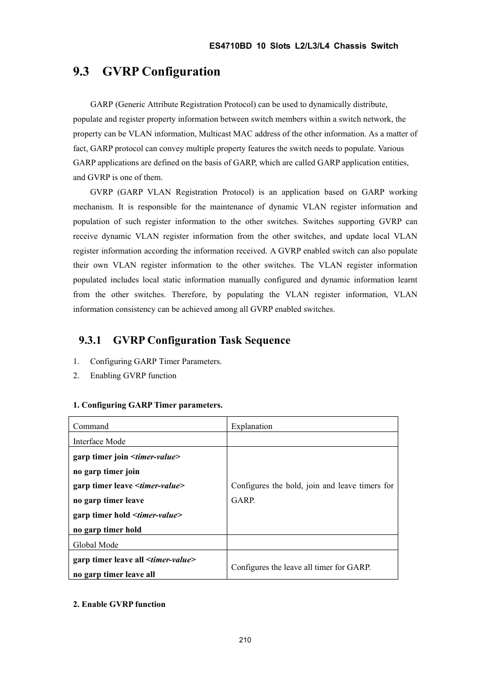 3 gvrp configuration, 1 gvrp configuration task sequence | Accton Technology ES4710BD User Manual | Page 211 / 547