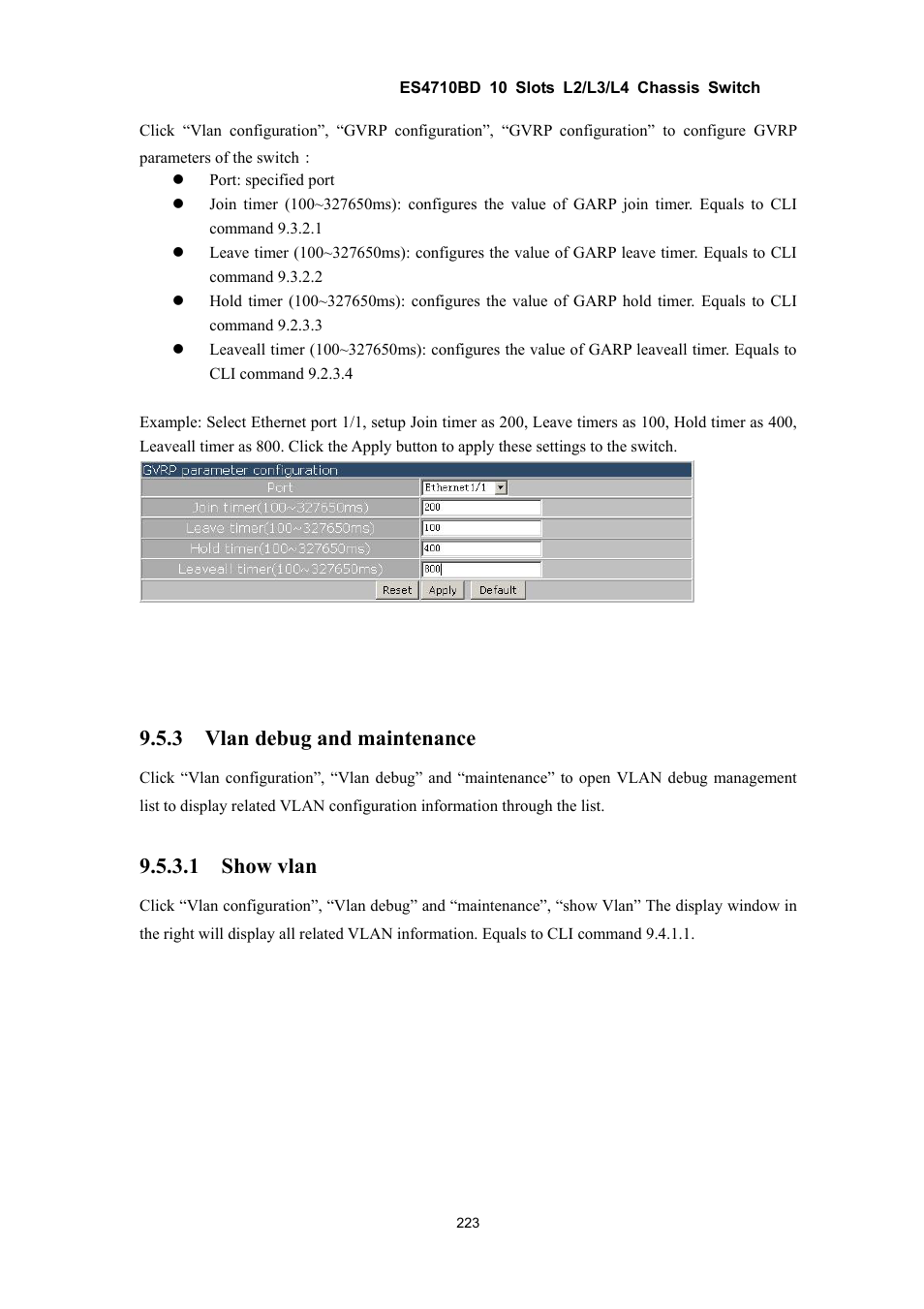 3 vlan debug and maintenance, 1 show vlan | Accton Technology ES4710BD User Manual | Page 224 / 547