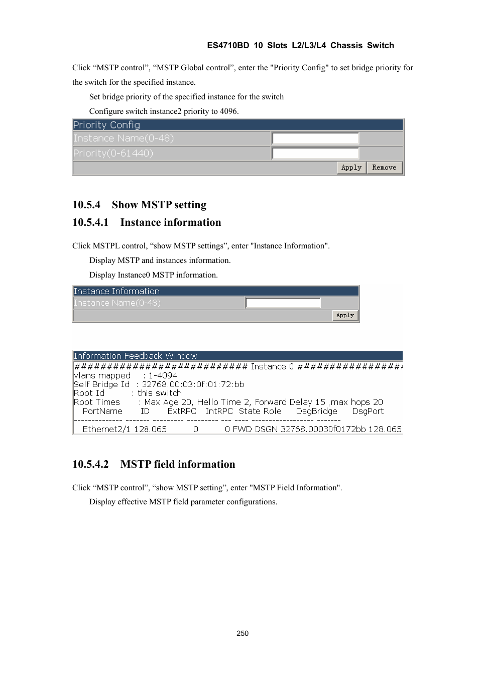 2 mstp field information | Accton Technology ES4710BD User Manual | Page 251 / 547