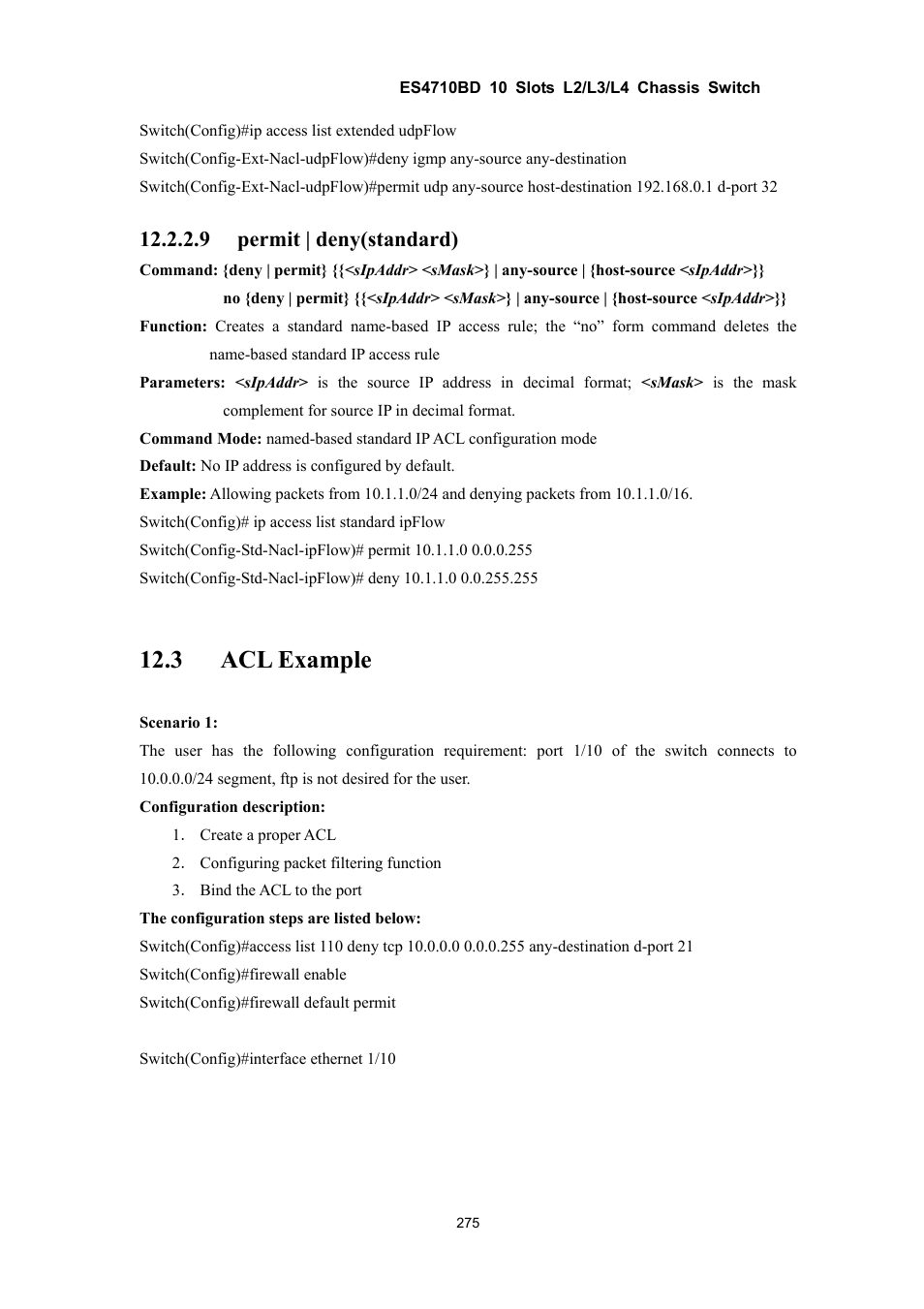 3 acl example, 9 permit | deny(standard) | Accton Technology ES4710BD User Manual | Page 276 / 547