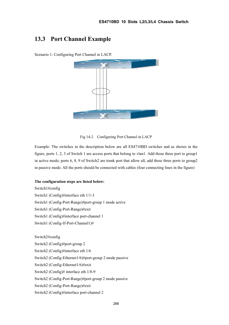 3 port channel example | Accton Technology ES4710BD User Manual | Page 289 / 547