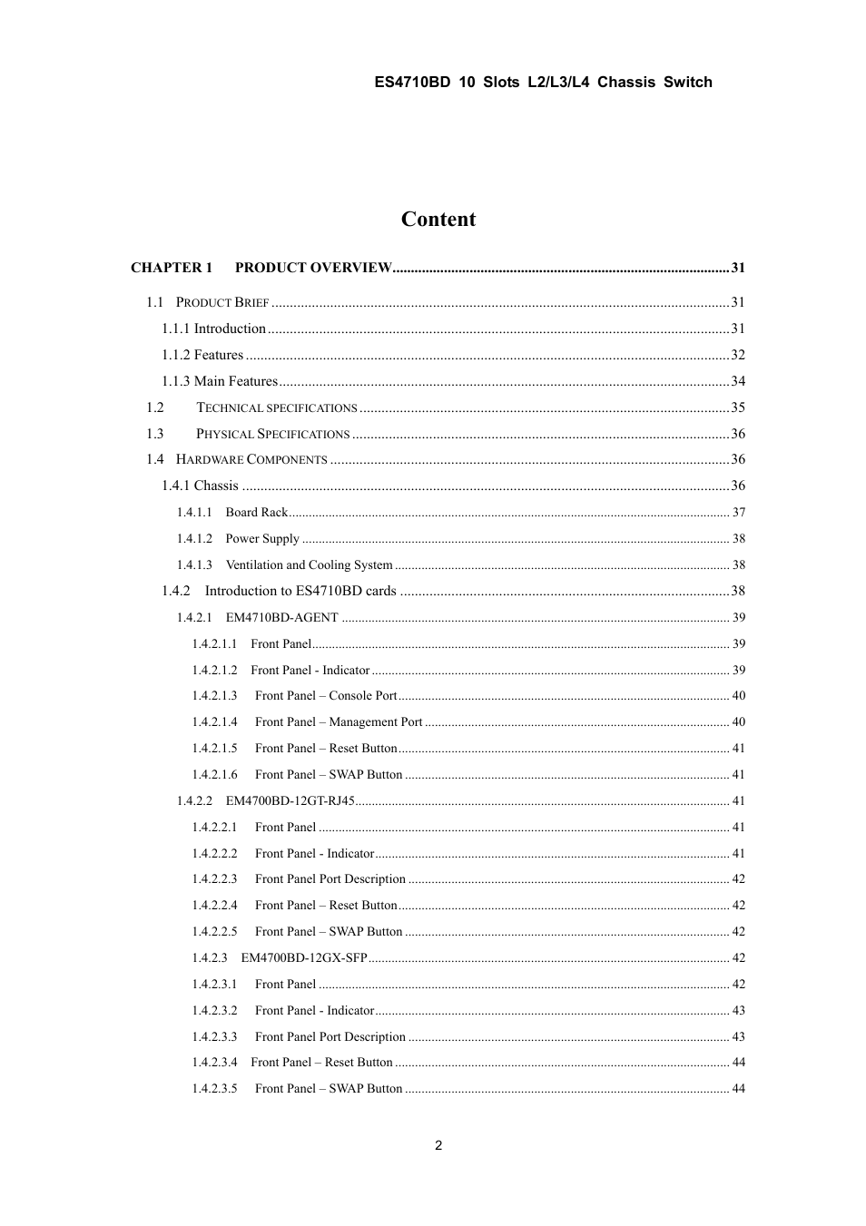 Content | Accton Technology ES4710BD User Manual | Page 3 / 547