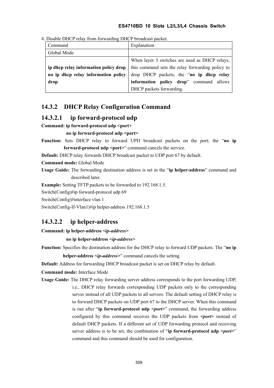 2 ip helper-address | Accton Technology ES4710BD User Manual | Page 310 / 547