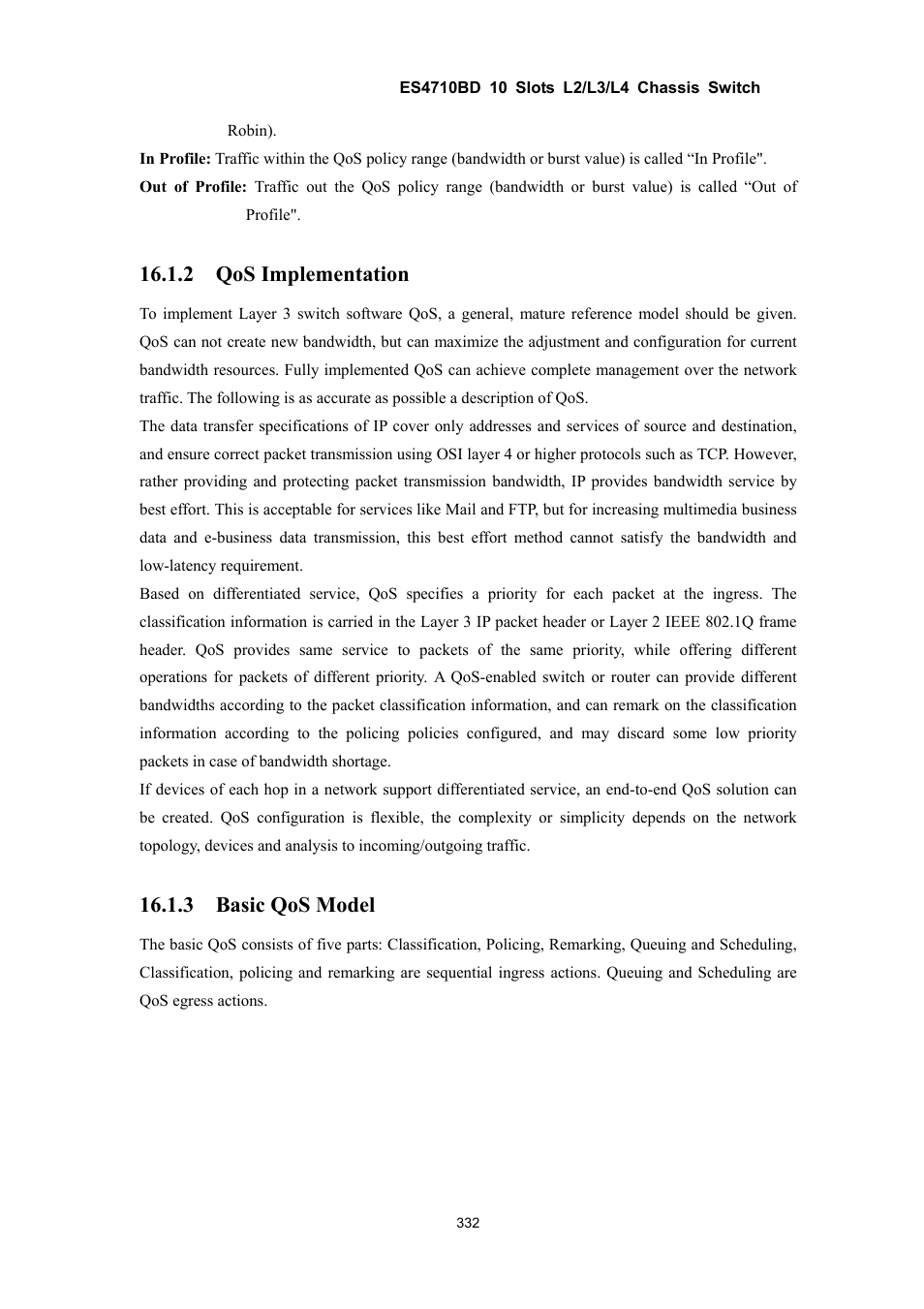 2 qos implementation, 3 basic qos model | Accton Technology ES4710BD User Manual | Page 333 / 547