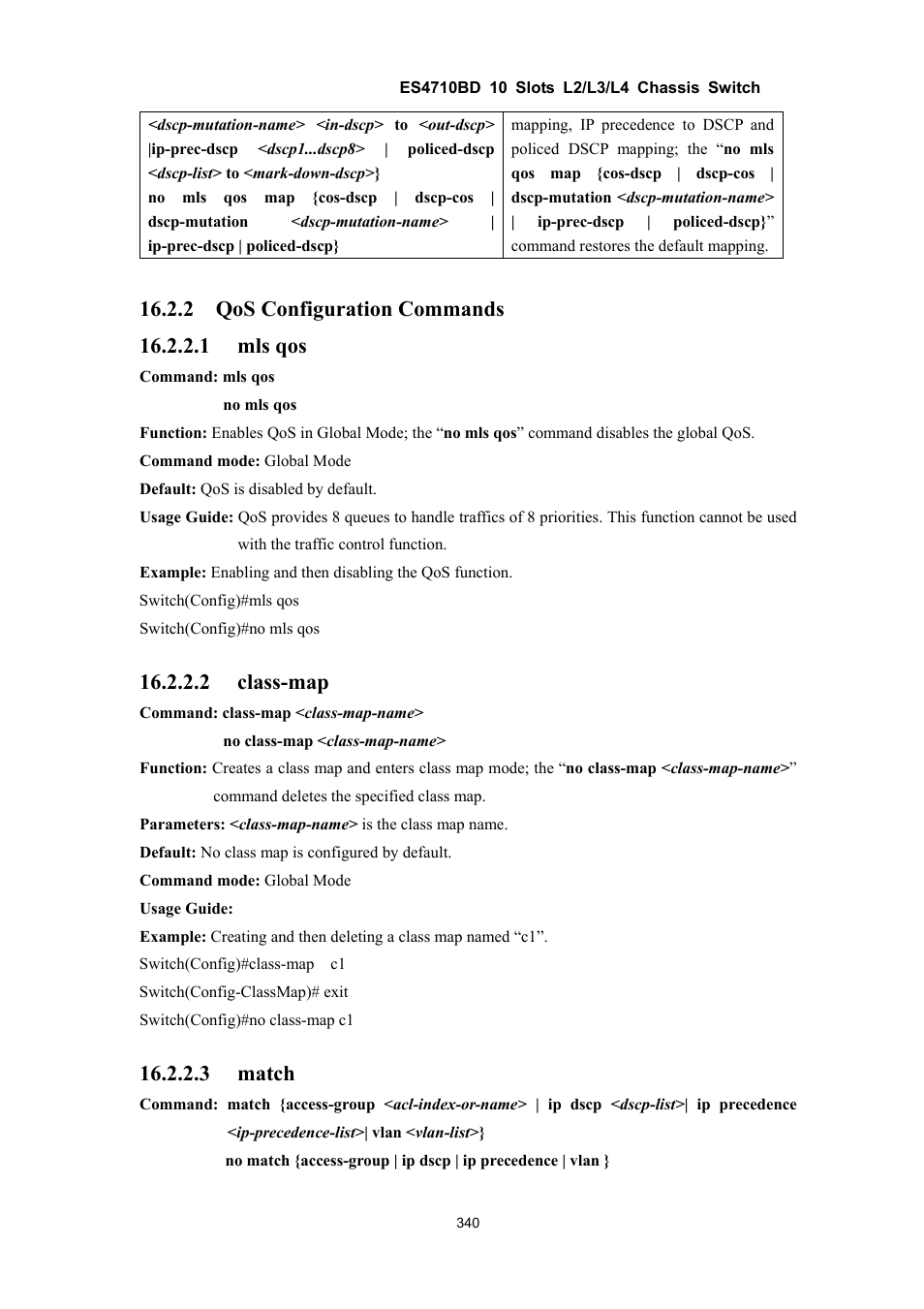 2 class-map, 3 match | Accton Technology ES4710BD User Manual | Page 341 / 547