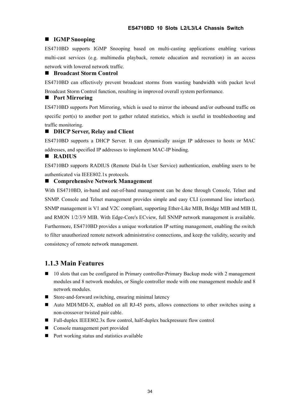 3 main features | Accton Technology ES4710BD User Manual | Page 35 / 547