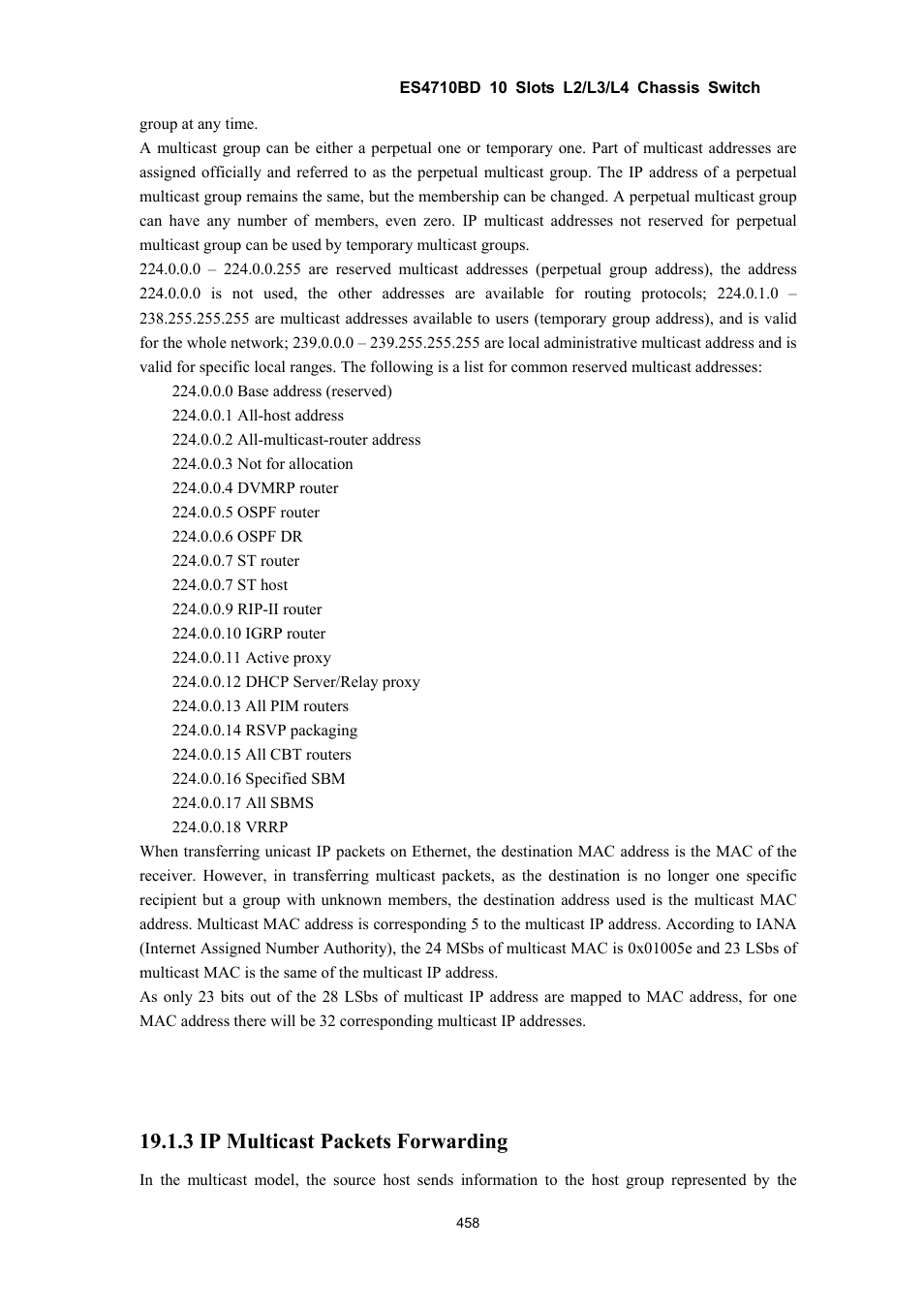 3 ip multicast packets forwarding | Accton Technology ES4710BD User Manual | Page 459 / 547