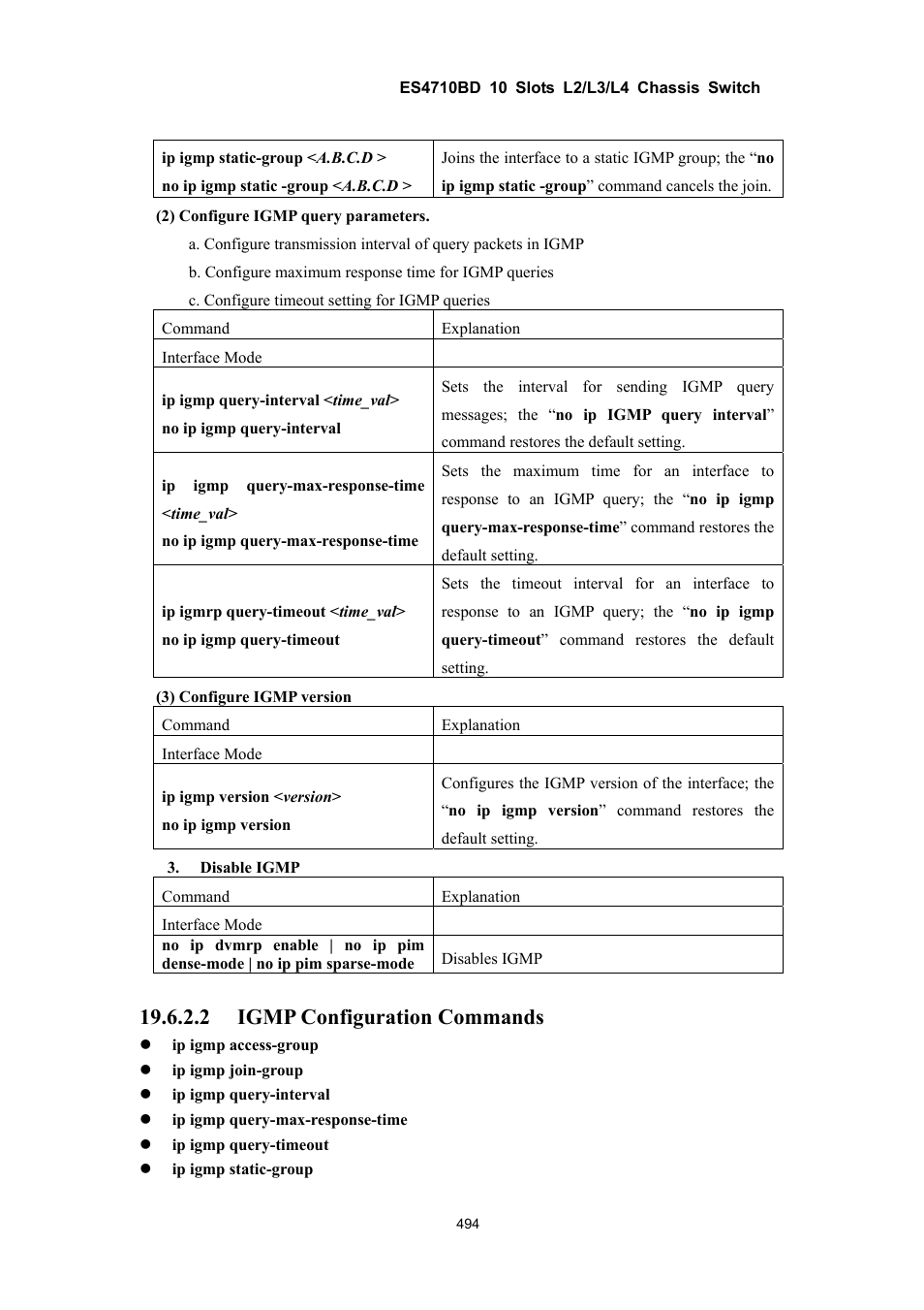 2 igmp configuration commands | Accton Technology ES4710BD User Manual | Page 495 / 547