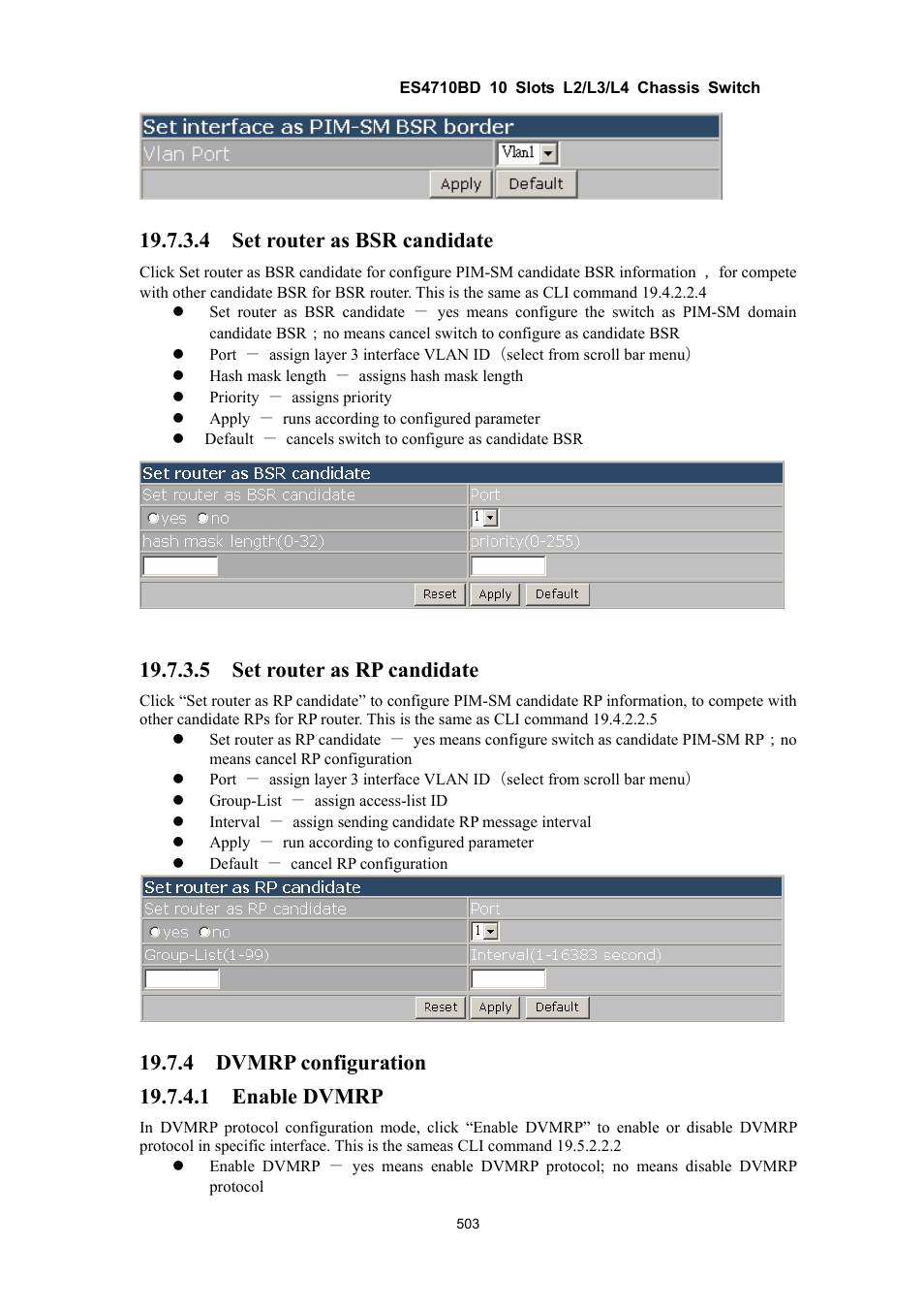 4 set router as bsr candidate, 5 set router as rp candidate | Accton Technology ES4710BD User Manual | Page 504 / 547