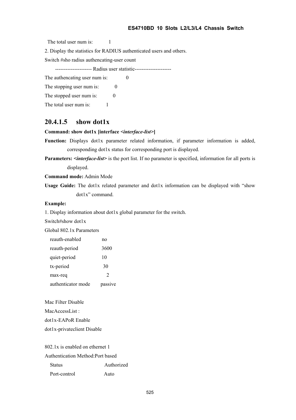 5 show dot1x | Accton Technology ES4710BD User Manual | Page 526 / 547