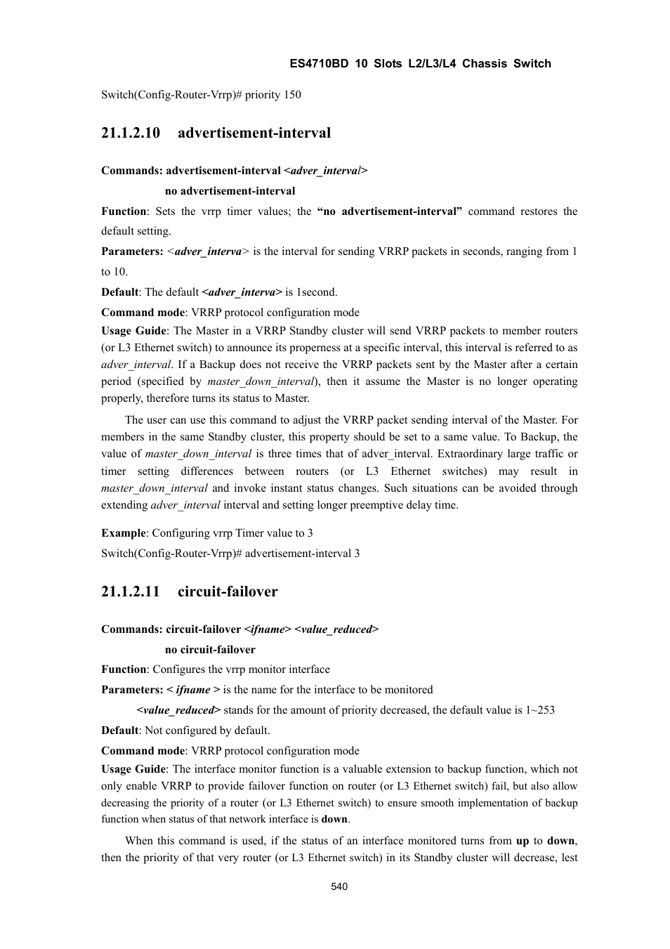 10 advertisement-interval, 11 circuit-failover | Accton Technology ES4710BD User Manual | Page 541 / 547