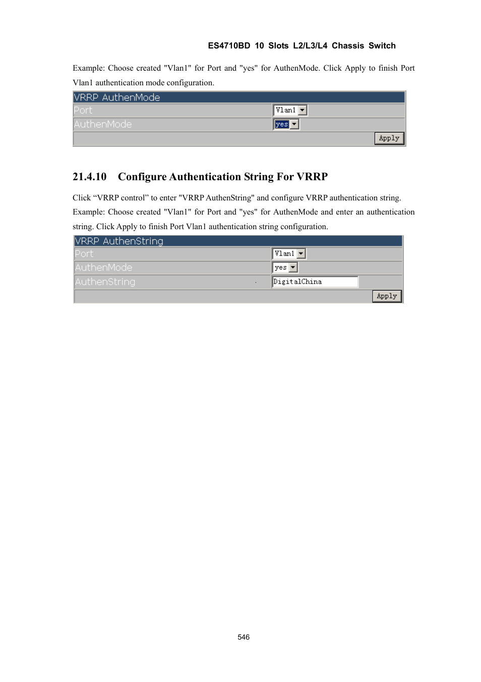 10 configure authentication string for vrrp | Accton Technology ES4710BD User Manual | Page 547 / 547