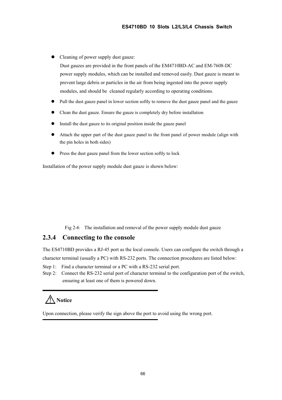 4 connecting to the console | Accton Technology ES4710BD User Manual | Page 67 / 547