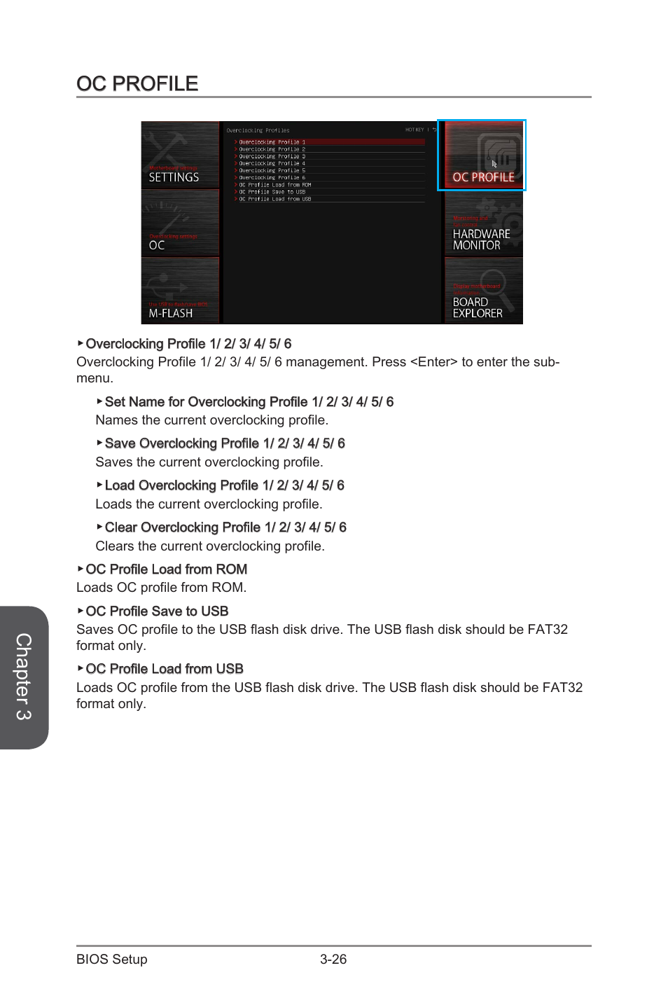 Oc profile -26, Chapter 3, Oc profile | MSI Z97M GAMING User Manual | Page 86 / 108