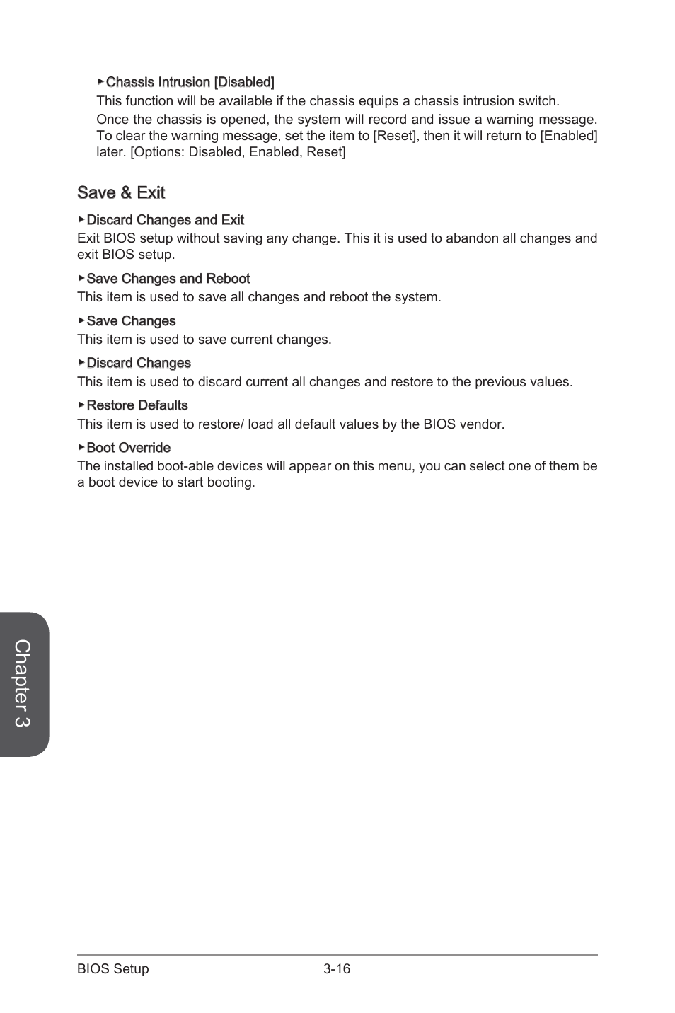 Save & exit -16, Chapter 3, Save & exit | MSI Z97I GAMING AC User Manual | Page 70 / 104