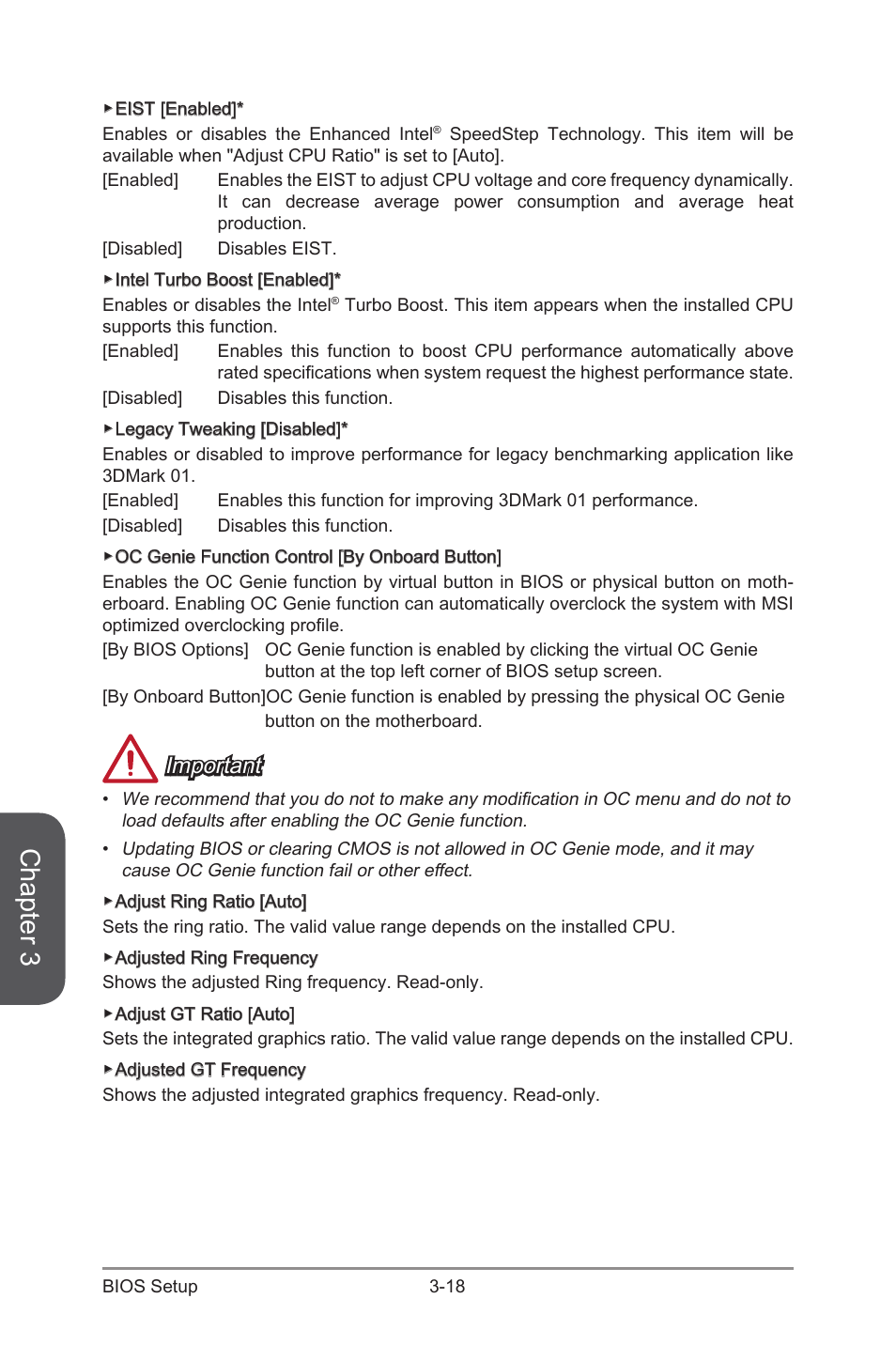 Chapter 3, Important | MSI Z97I GAMING AC User Manual | Page 72 / 104