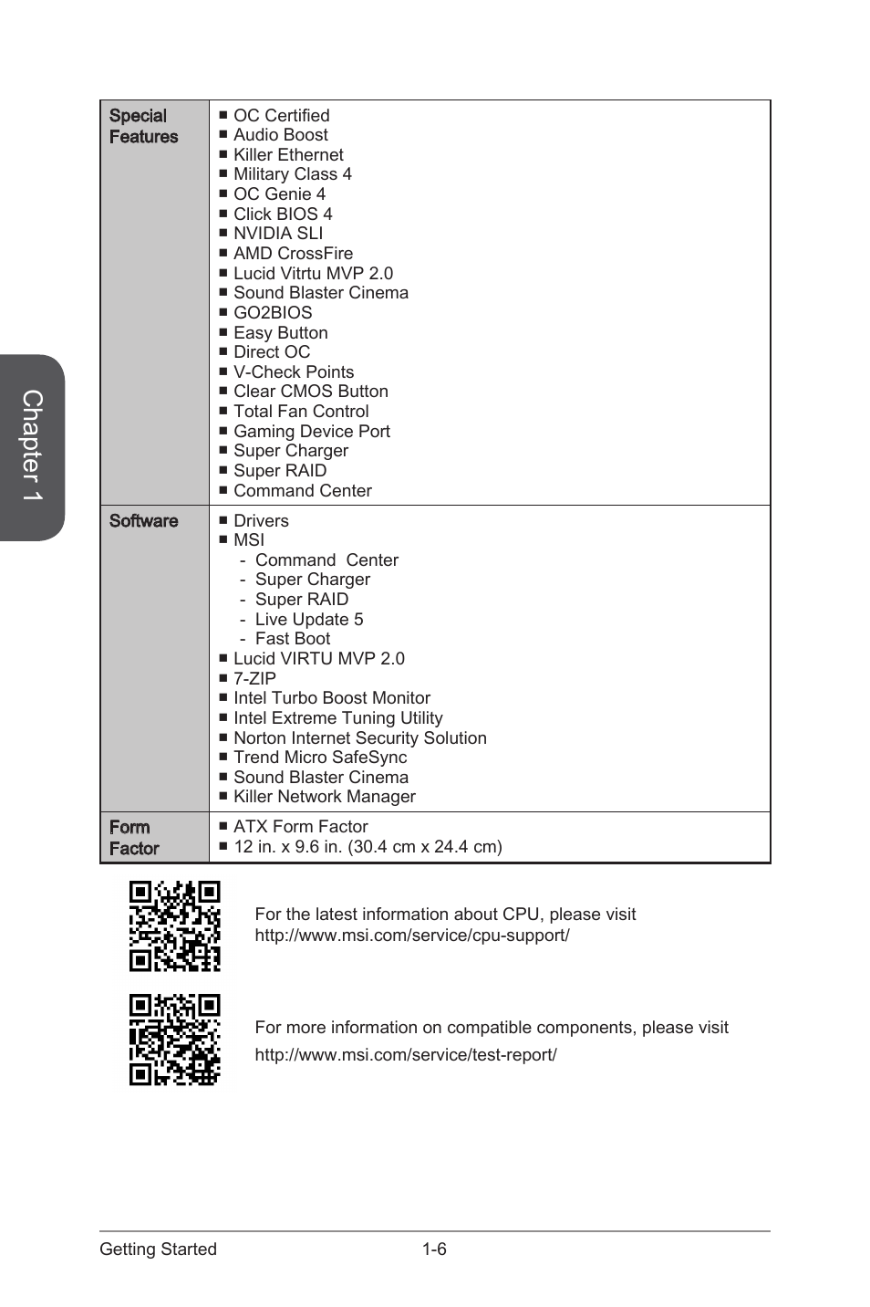 Chapter 1 | MSI Z87-GD65 GAMING User Manual | Page 20 / 116
