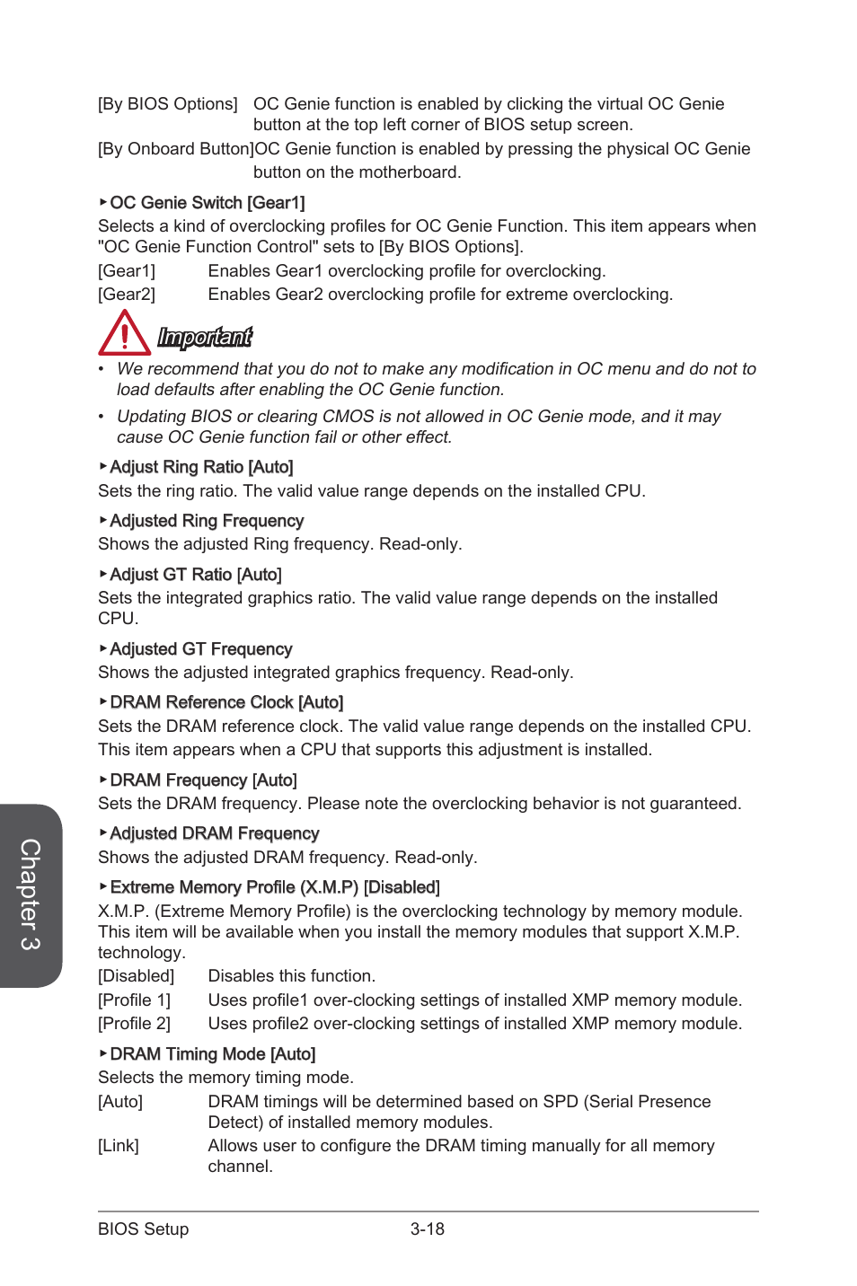 Chapter 3, Important | MSI Z87-GD65 GAMING User Manual | Page 86 / 116