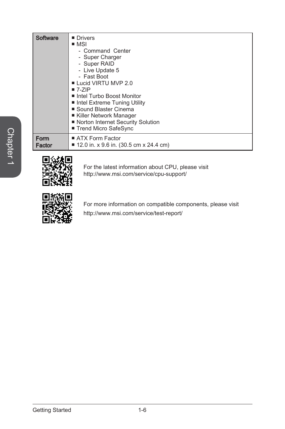 Chapter 1 | MSI Z87-G45 GAMING User Manual | Page 20 / 112