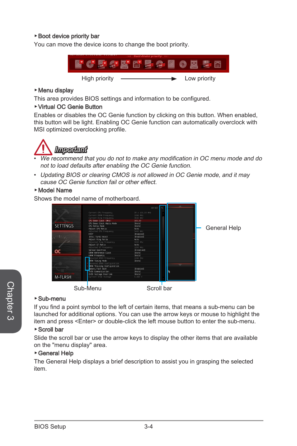 Chapter 3, Important | MSI Z87-G45 GAMING User Manual | Page 66 / 112
