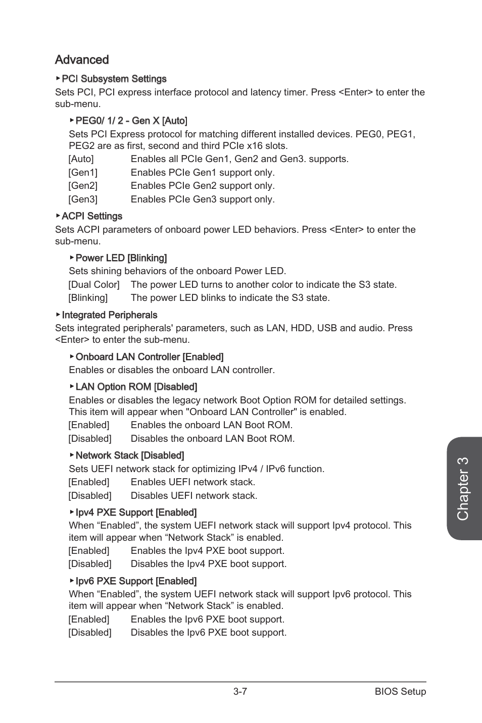 Advanced, Advanced -7, Chapter 3 | MSI Z87-G45 GAMING User Manual | Page 69 / 112
