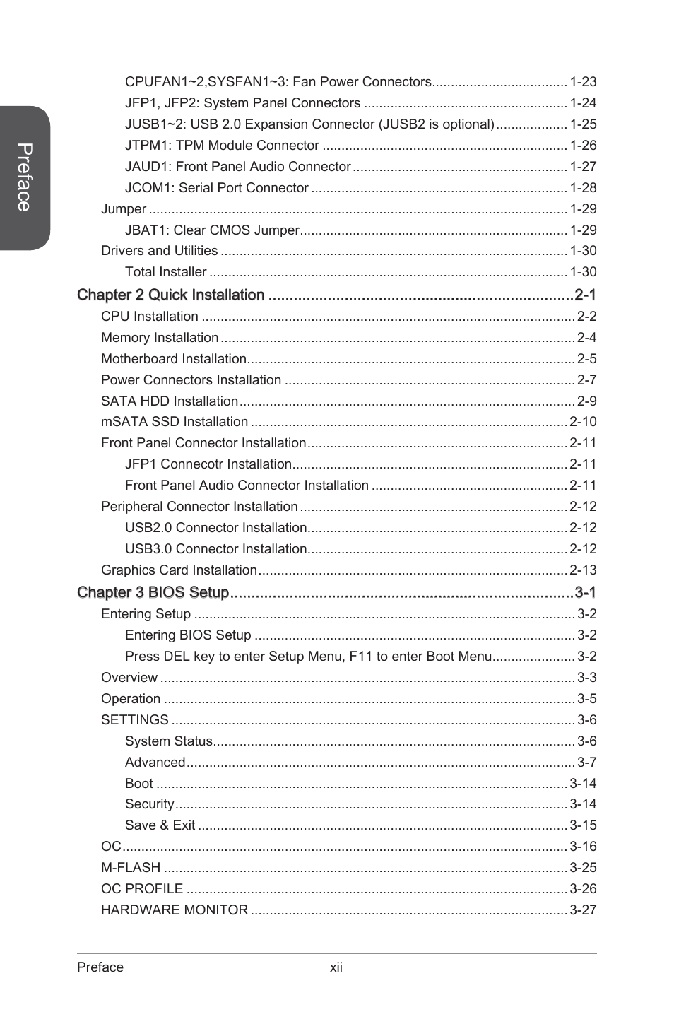 Preface | MSI Z87-G43 GAMING User Manual | Page 12 / 110