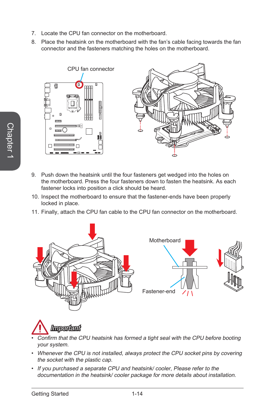 Chapter 1, Important, 14 getting started | MSI Z87-G43 GAMING User Manual | Page 28 / 110