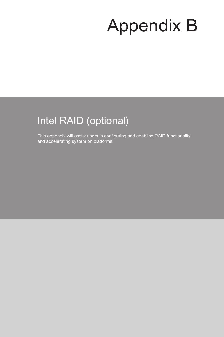 Intel raid (optional), Appendix b | MSI Z87-G43 GAMING User Manual | Page 93 / 110