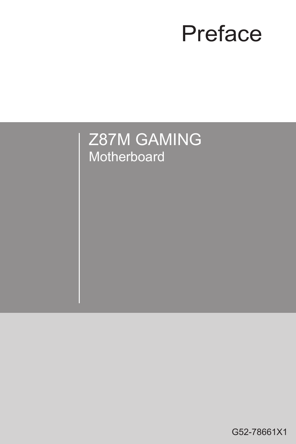 MSI Z87M GAMING User Manual | 112 pages