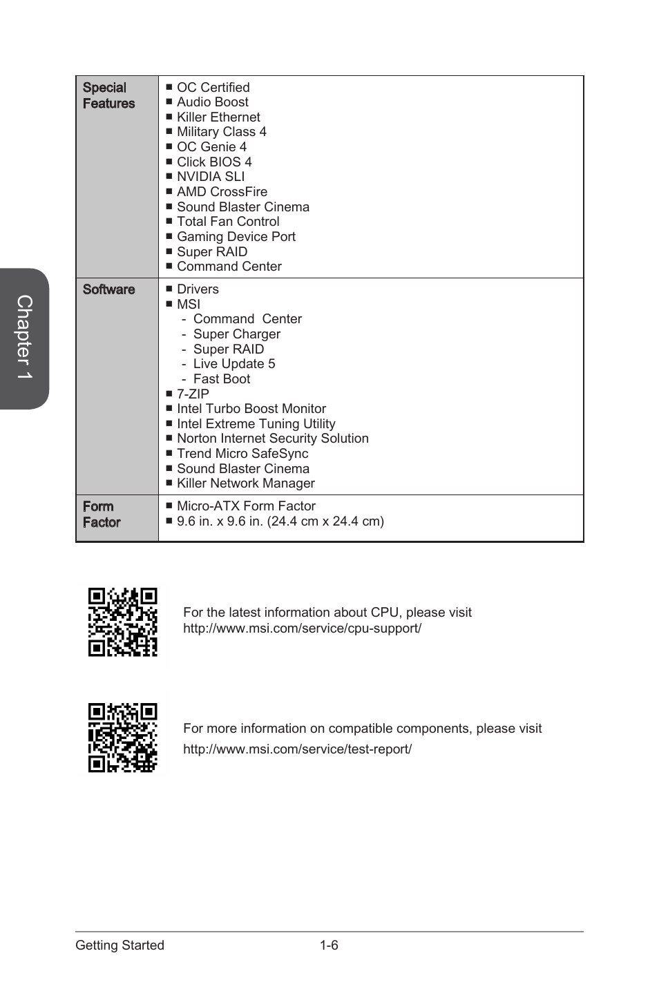 Chapter 1 | MSI Z87M GAMING User Manual | Page 20 / 112