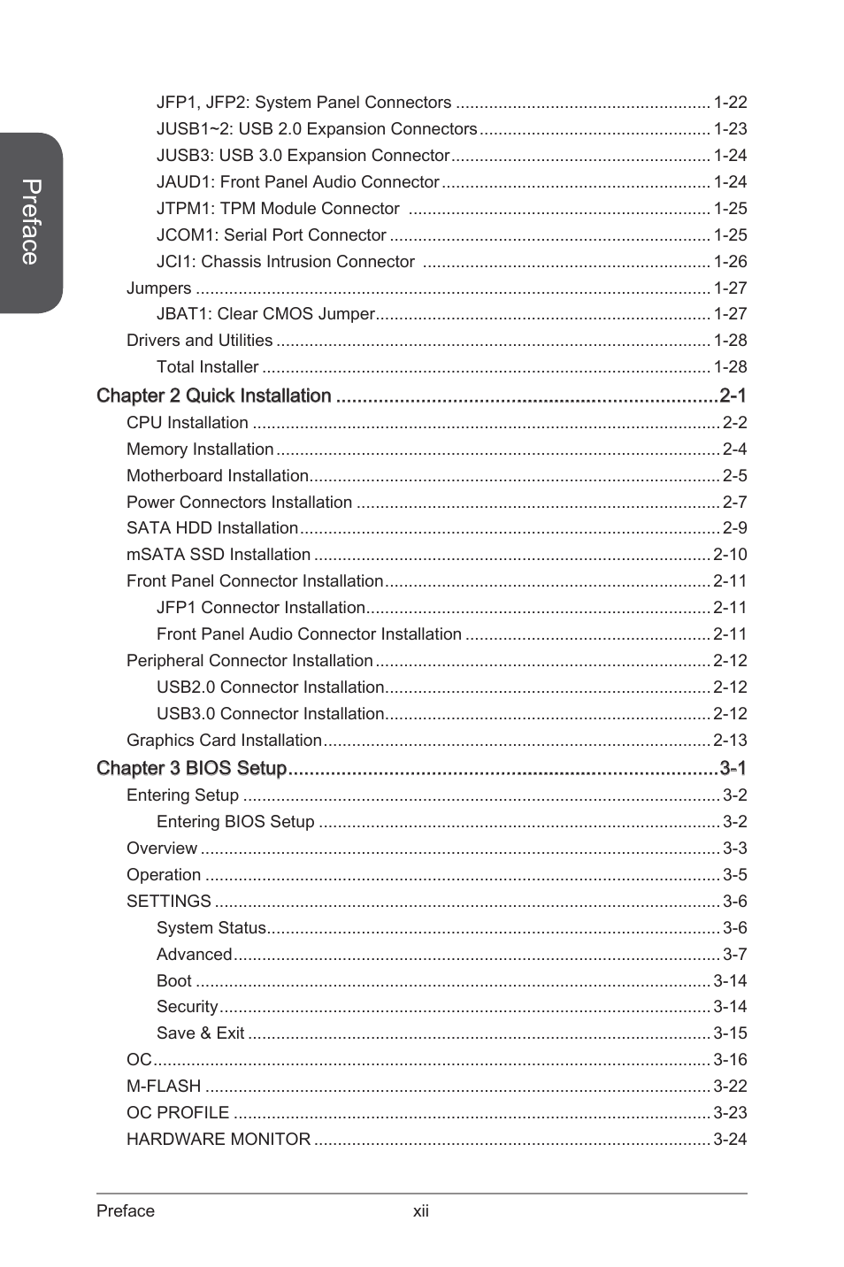 Preface | MSI B85M GAMING User Manual | Page 12 / 92