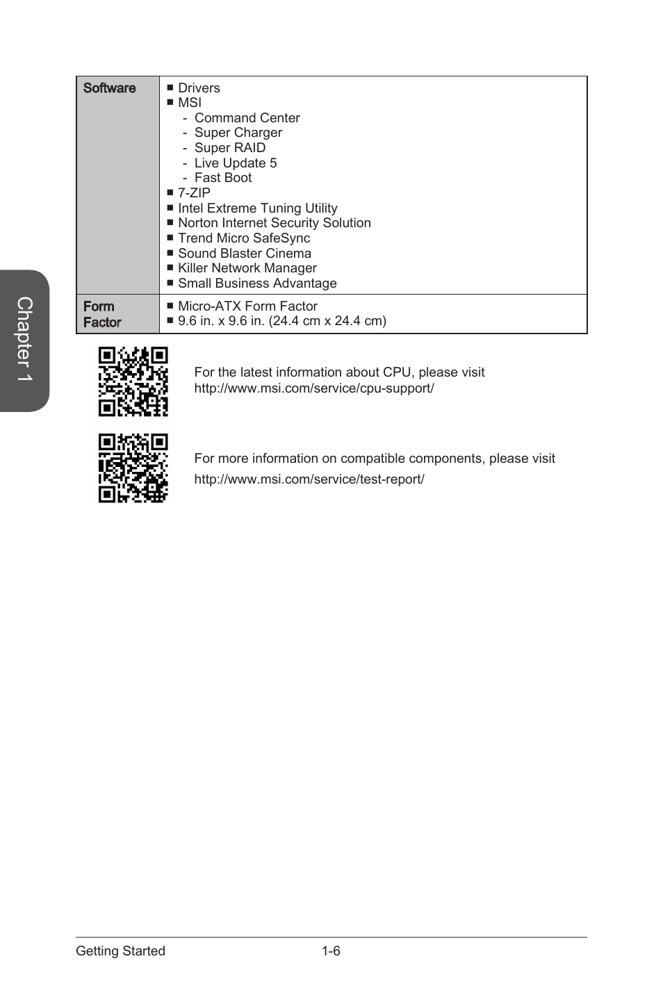 Chapter 1 | MSI B85M GAMING User Manual | Page 20 / 92