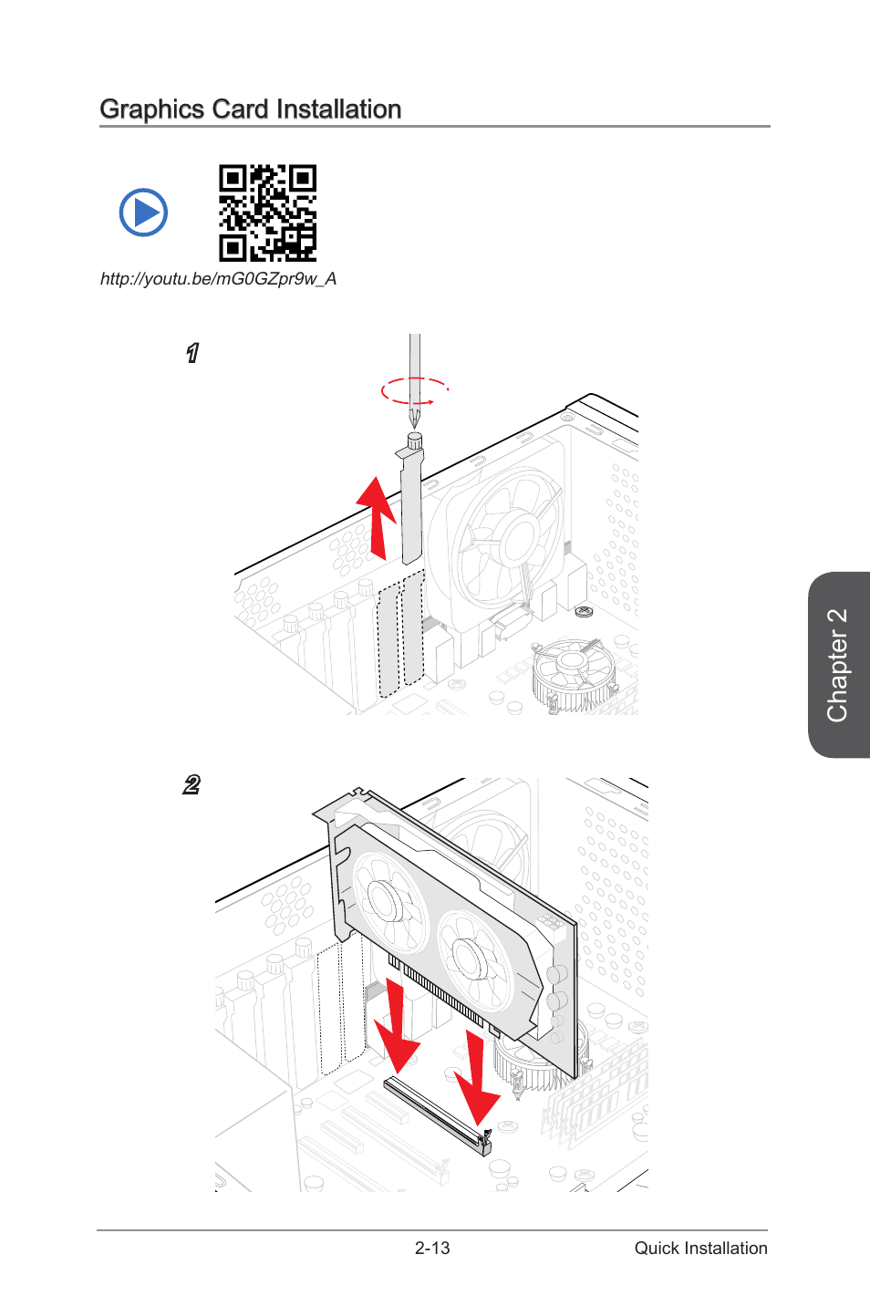 Graphics card installation -13, Chapter 2, Graphics card installation | MSI B85M GAMING User Manual | Page 55 / 92