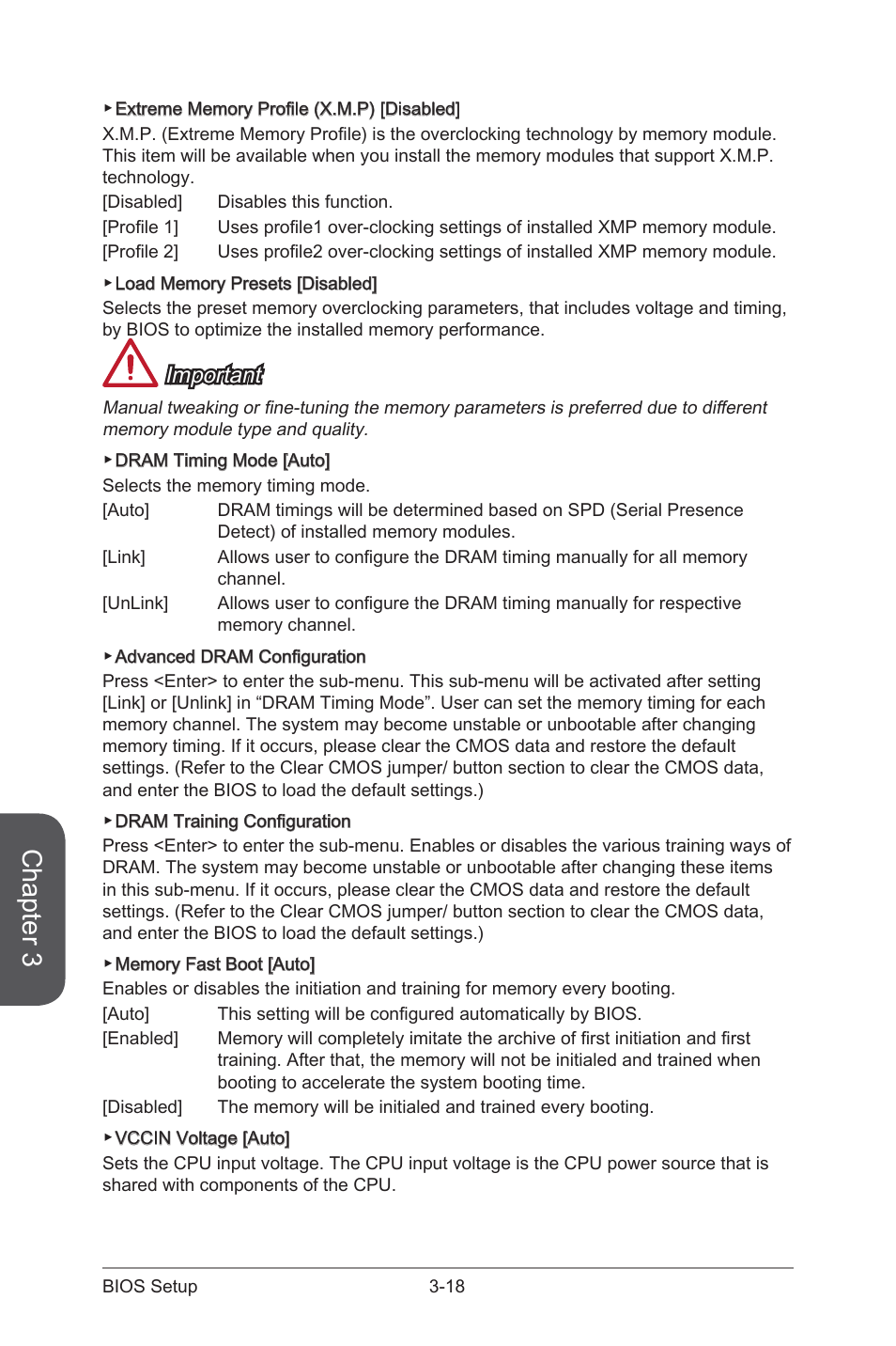 Chapter 3, Important | MSI B85M GAMING User Manual | Page 74 / 92