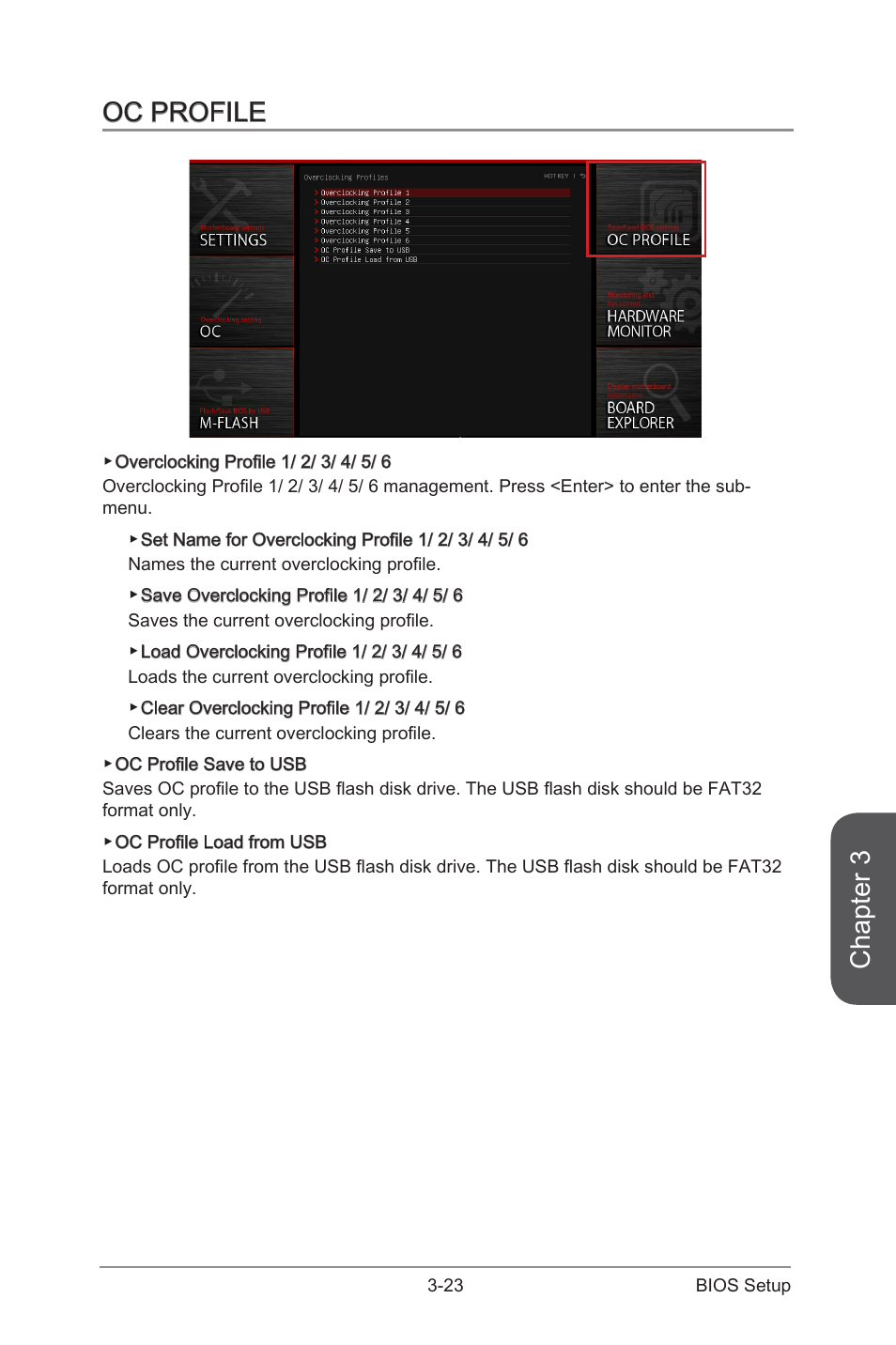 Oc profile -23, Chapter 3, Oc profile | MSI B85M GAMING User Manual | Page 79 / 92