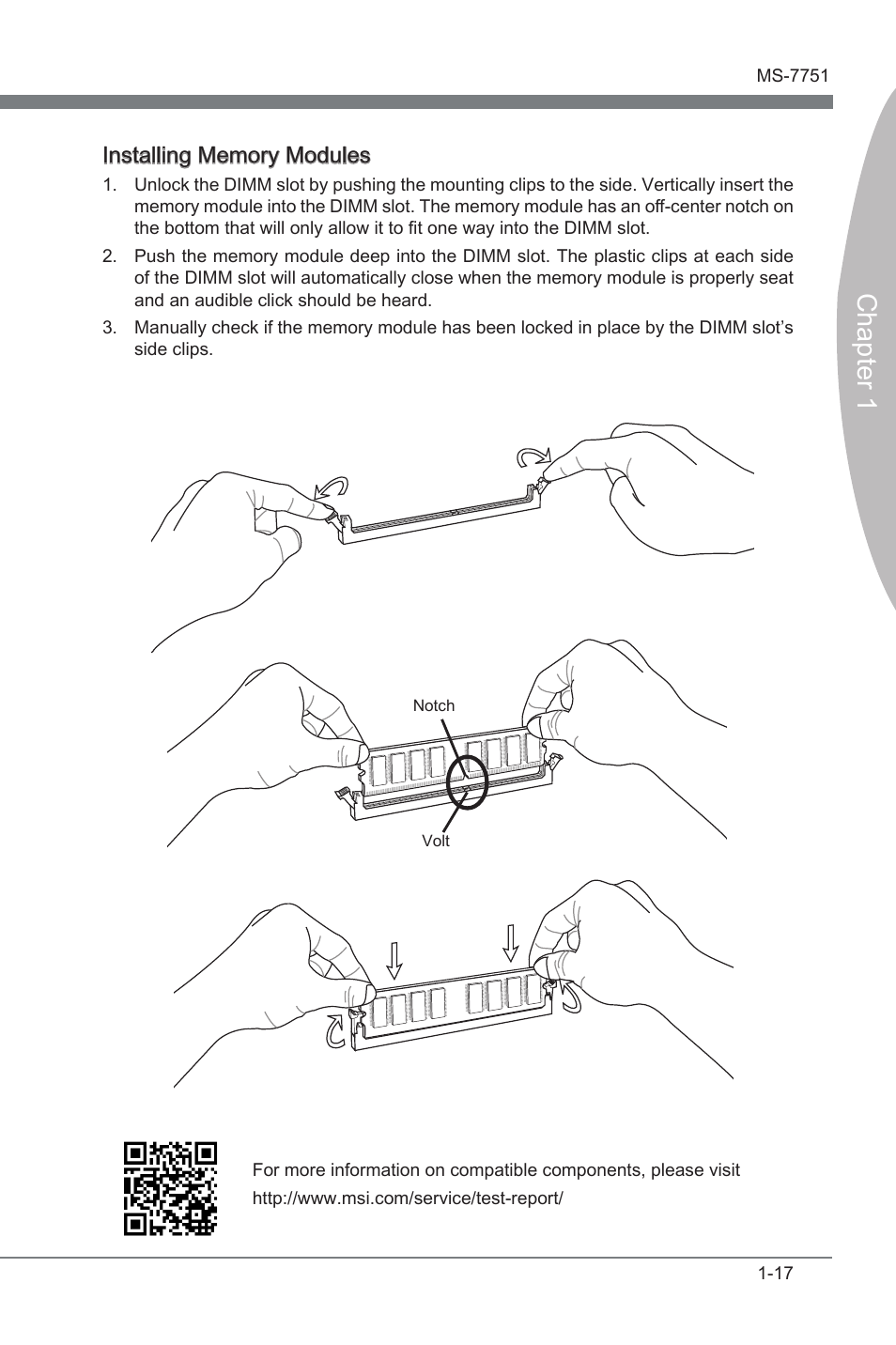 Chapter 1 | MSI Z77A-GD65 GAMING User Manual | Page 27 / 98