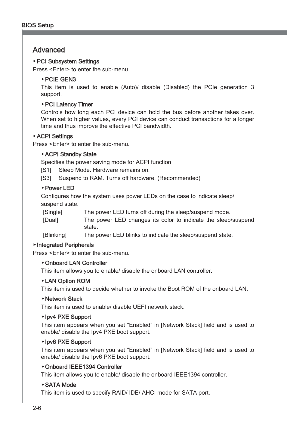 Advanced | MSI Z77A-GD65 GAMING User Manual | Page 54 / 98