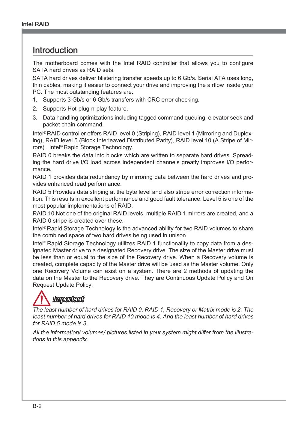 Introducton, Important | MSI Z77A-GD65 GAMING User Manual | Page 80 / 98
