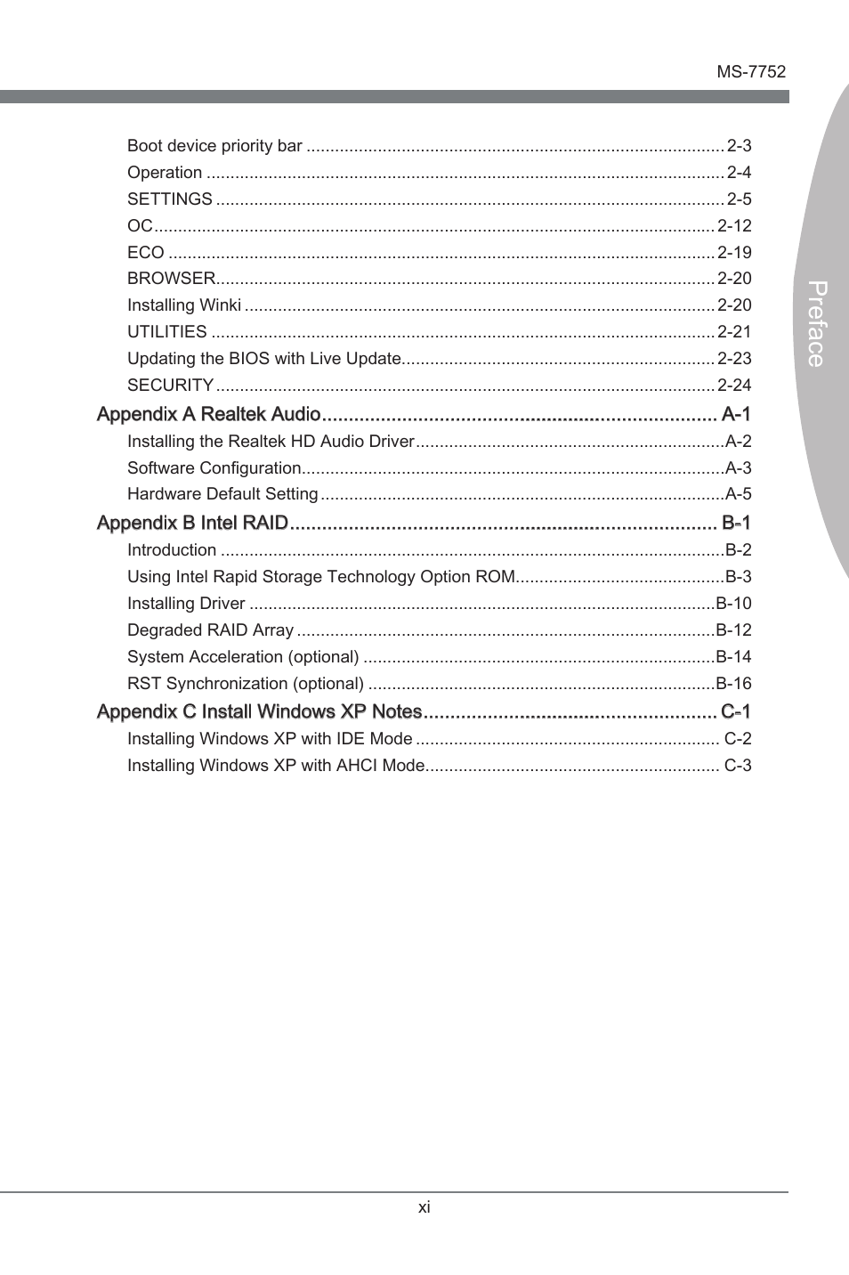Preface | MSI Z77A-G45 GAMING User Manual | Page 11 / 96