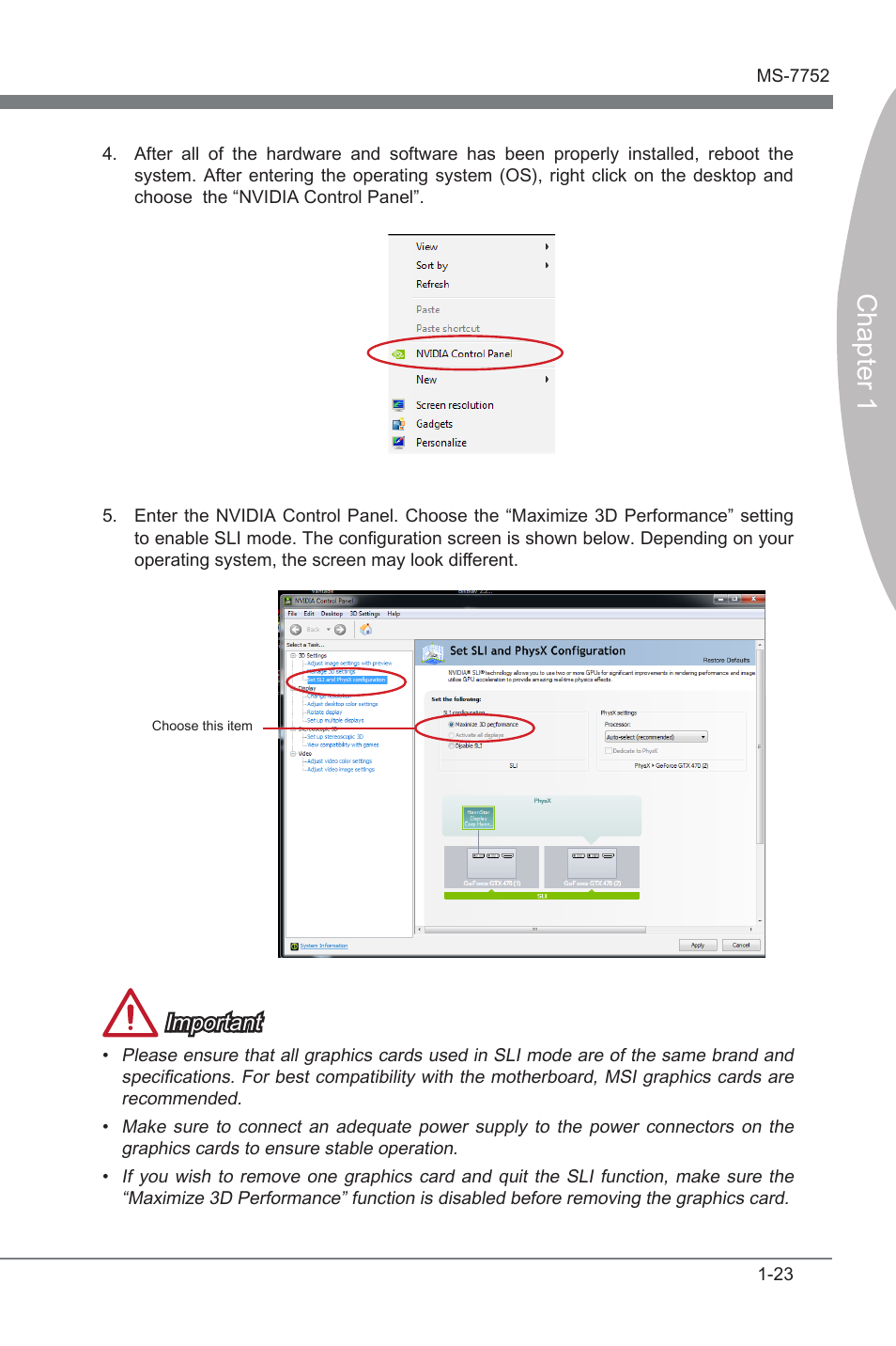Chapter 1, Important | MSI Z77A-G45 GAMING User Manual | Page 35 / 96