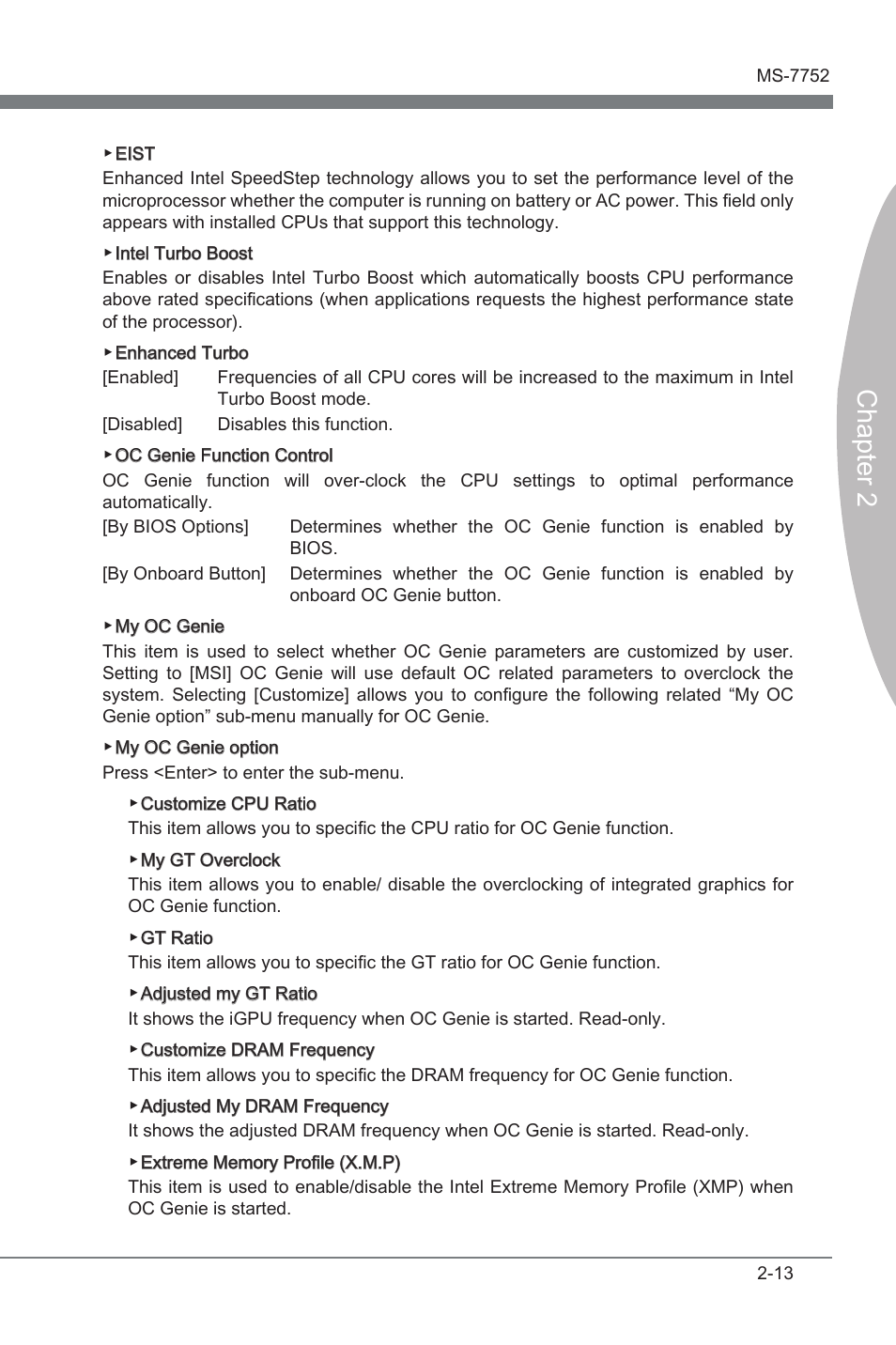 Chapter 2 | MSI Z77A-G45 GAMING User Manual | Page 59 / 96