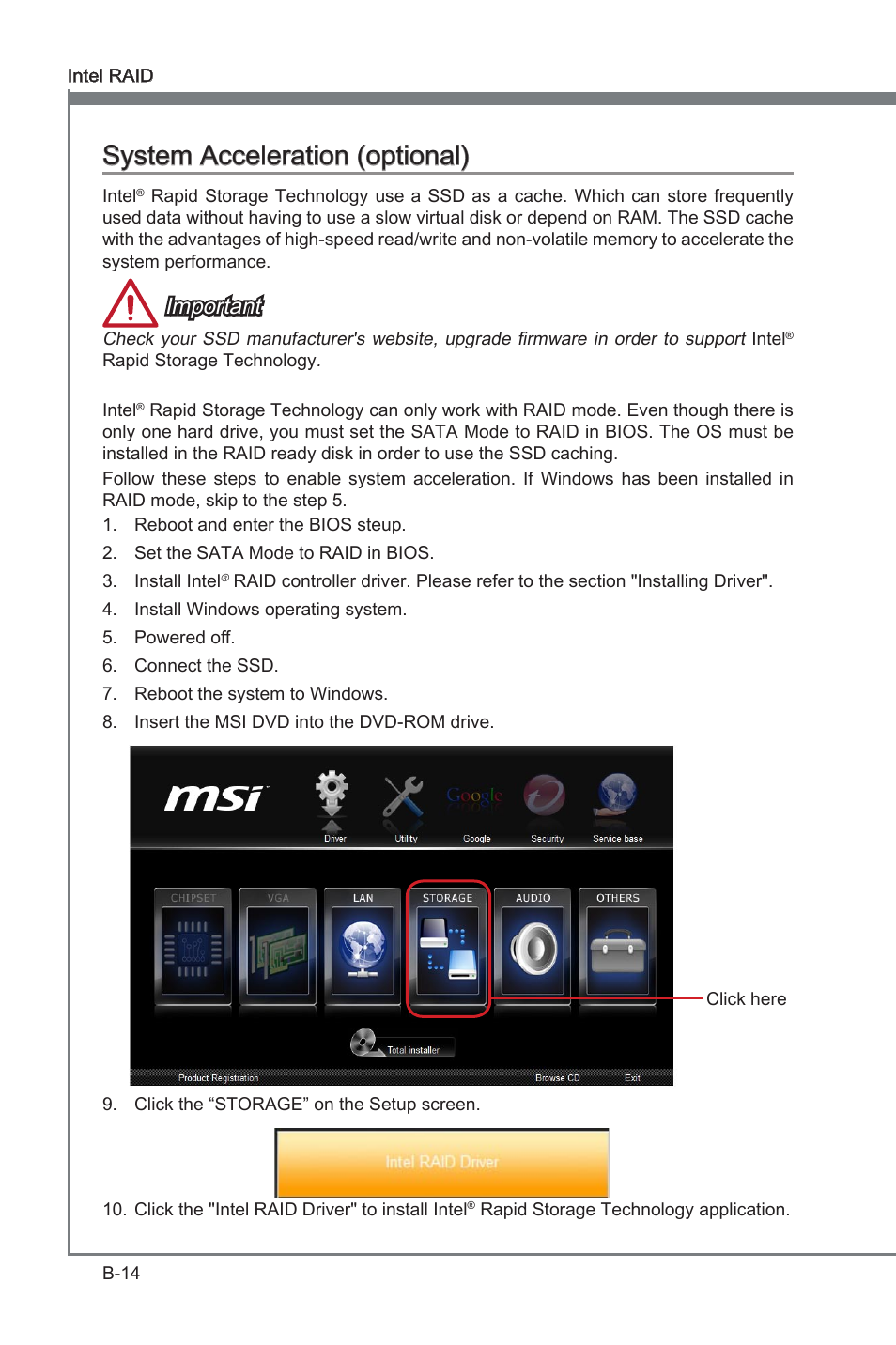 System acceleraton (optonal), Important | MSI Z77A-G45 GAMING User Manual | Page 90 / 96