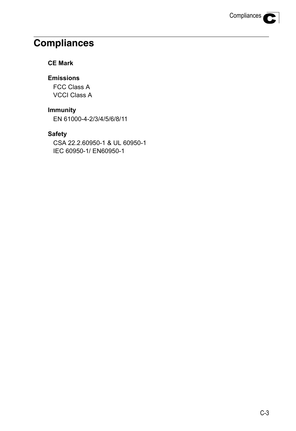 Compliances | Accton Technology Edge-corE 24-Port Gigabit Ethernet Lite Switch ES4324 User Manual | Page 51 / 60