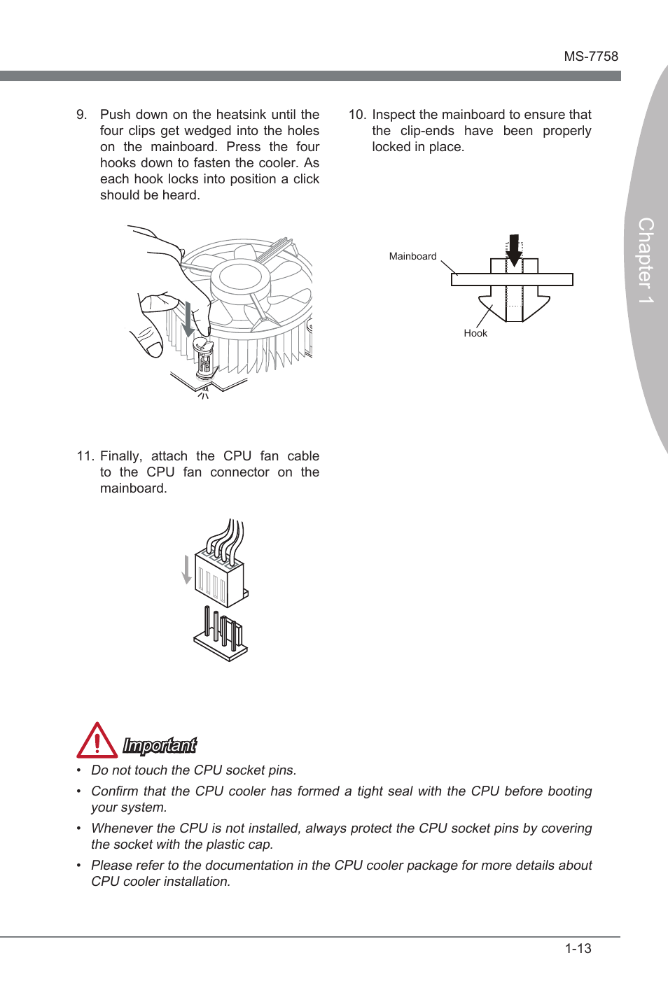Chapter 1, Important | MSI Z77A-G43 GAMING User Manual | Page 25 / 98
